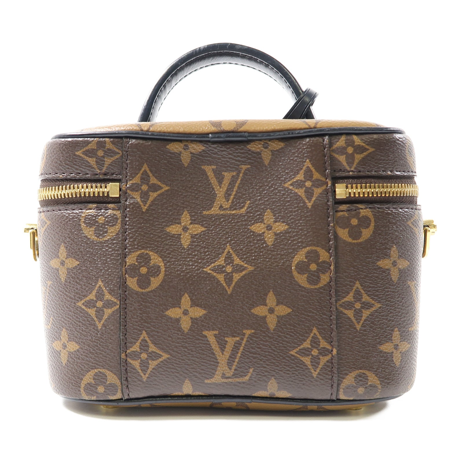 LOUIS VUITTON Monogram Reverse Vanity NV PM金扣手挽肩背兩用袋啡色