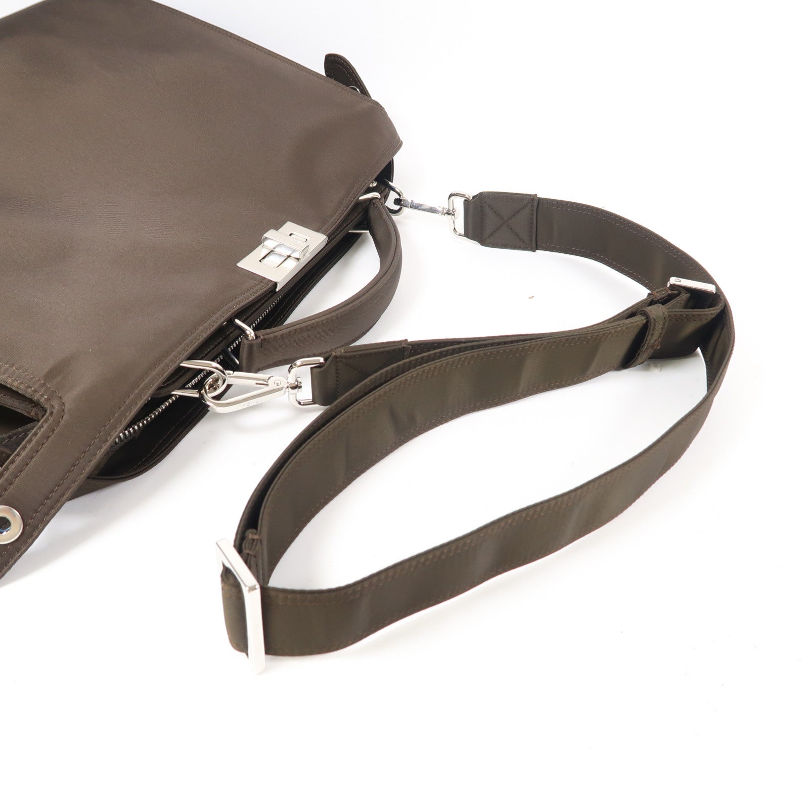 FENDI 【激減優惠】尼龍Peekaboo銀扣手挽肩背兩用袋