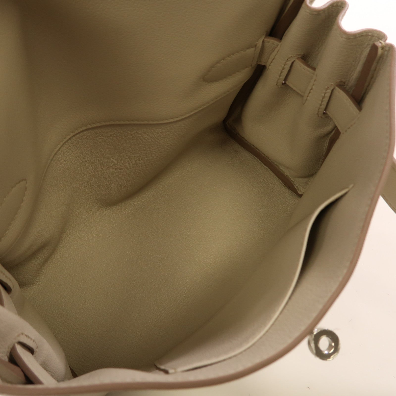 HERMES Evercolor皮革Kelly Messenger PM銀扣肩背袋8L Beton