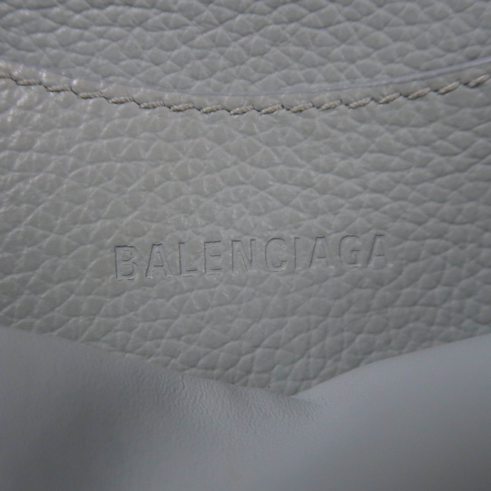 BALENCIAGA 牛皮皮革Classic City Mini銀扣手挽肩背兩用袋灰色