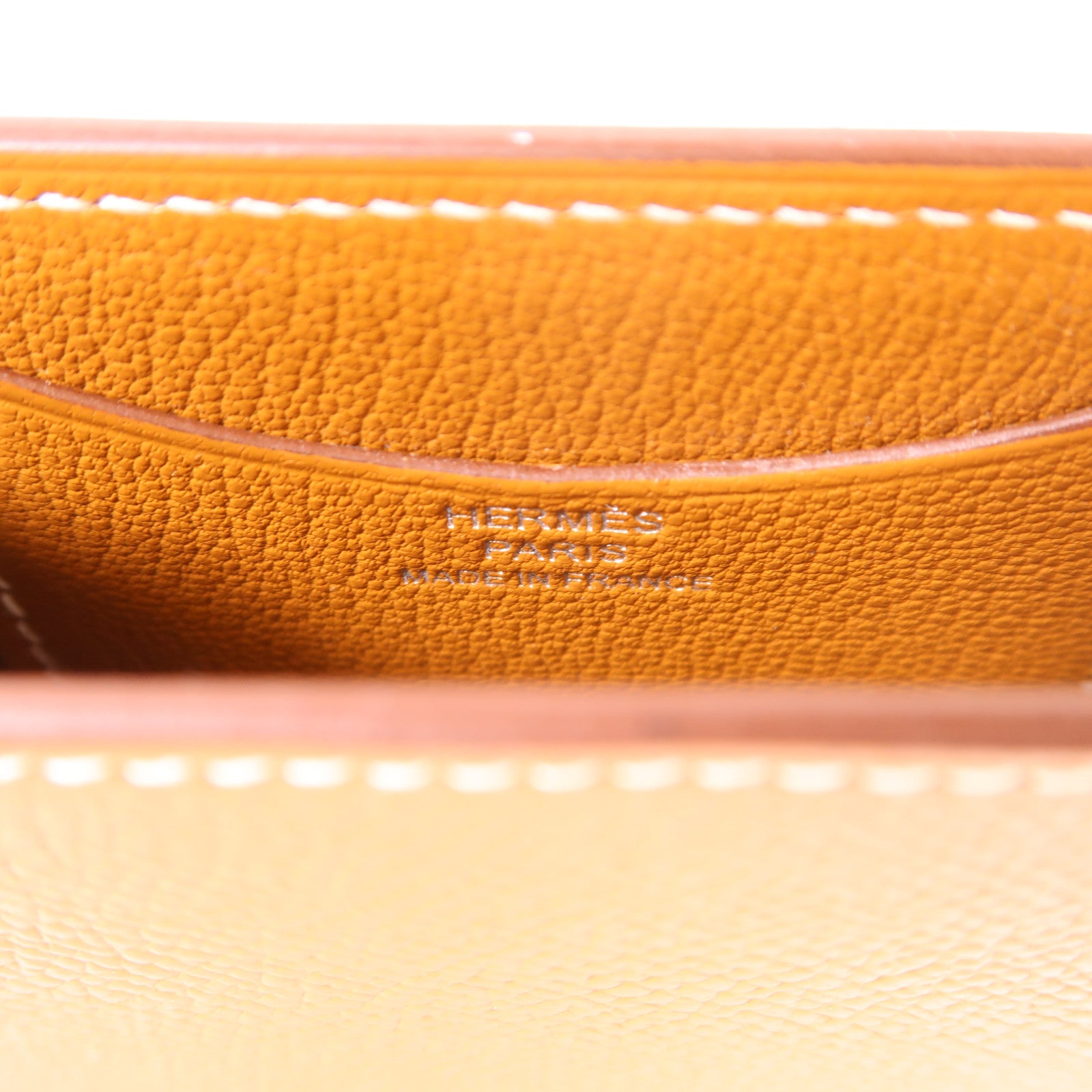 HERMES PHW Hac A Box Phone Case Shoulder Bag Epsom Leather Gold Brown