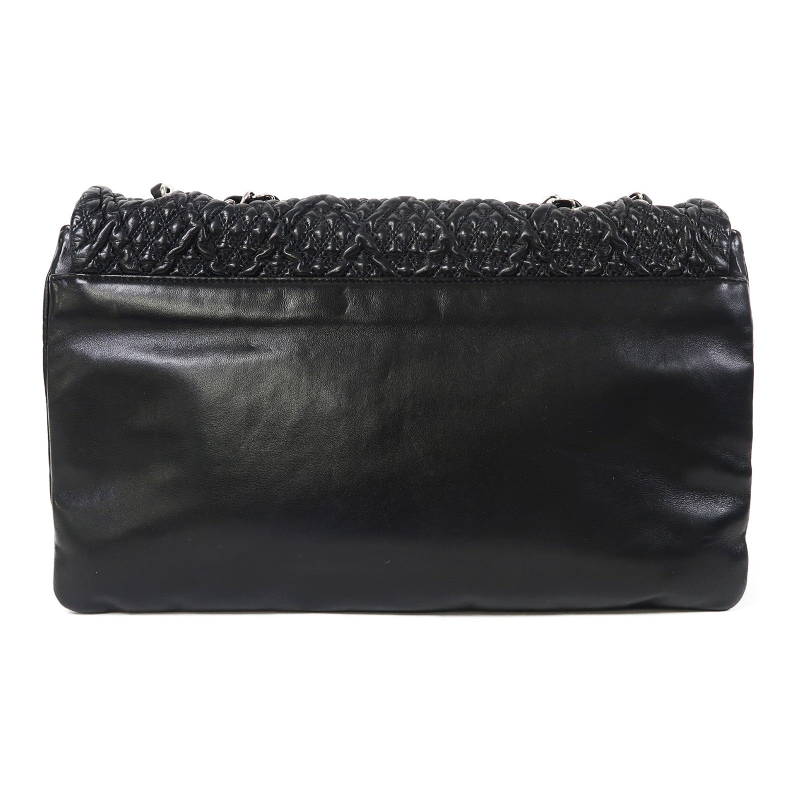 CHANEL 牛皮皮革Shoulder Bag銀扣鏈帶肩背袋黑色