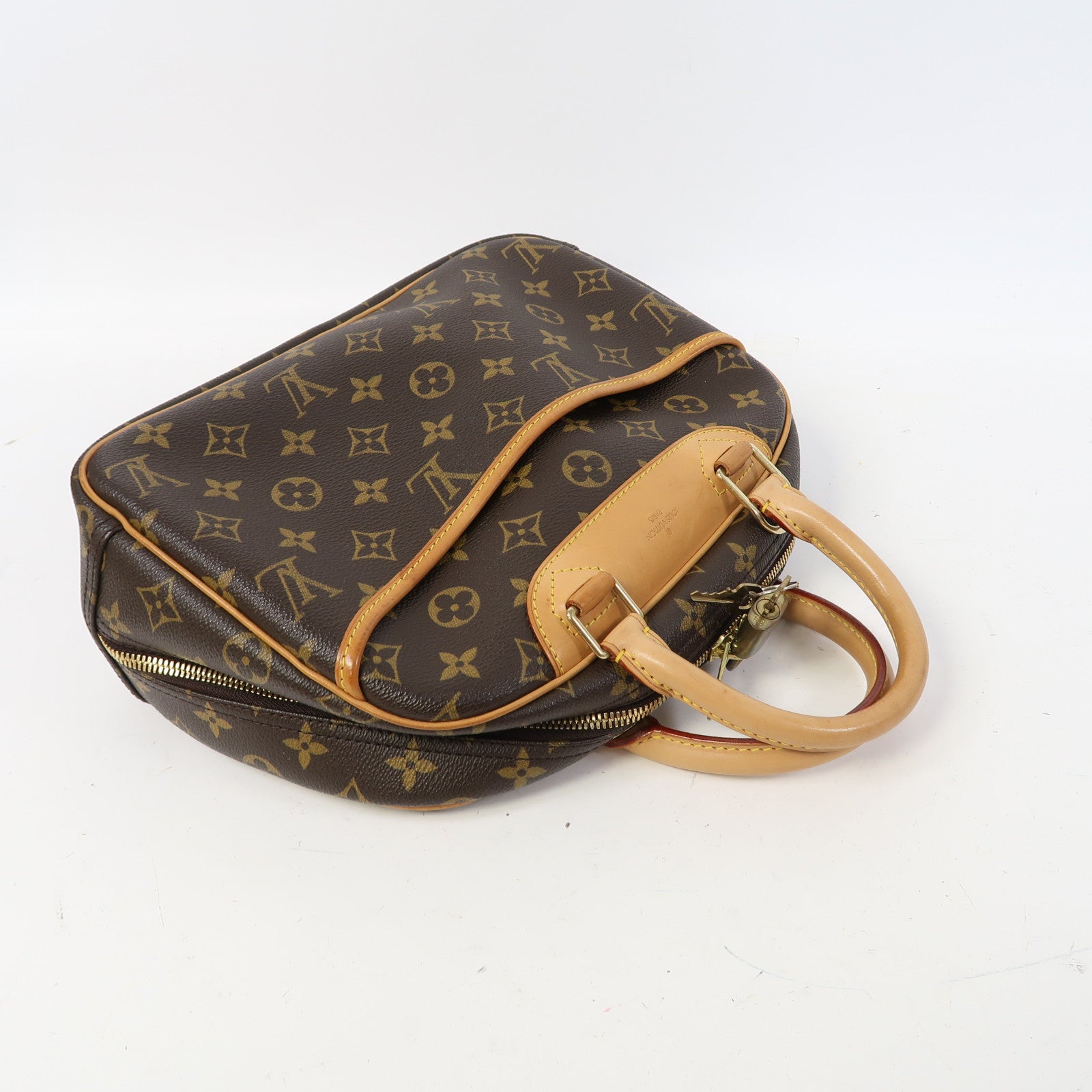 LOUIS VUITTON Monogram Trouville金扣手挽袋啡色