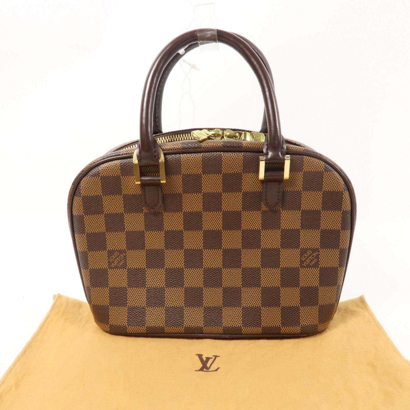 LOUIS VUITTON Damier Ebene Sarria Mini金扣手挽袋啡色