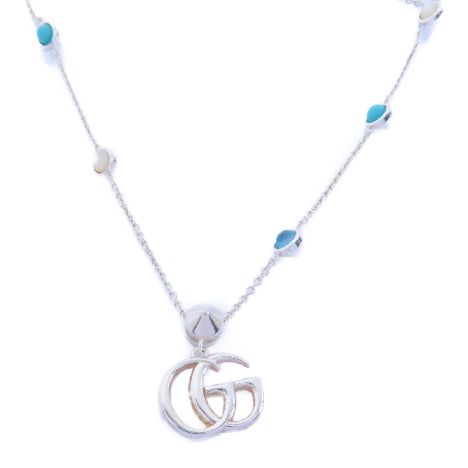 GUCCI 925純銀Necklace項鍊銀色/白色/藍色