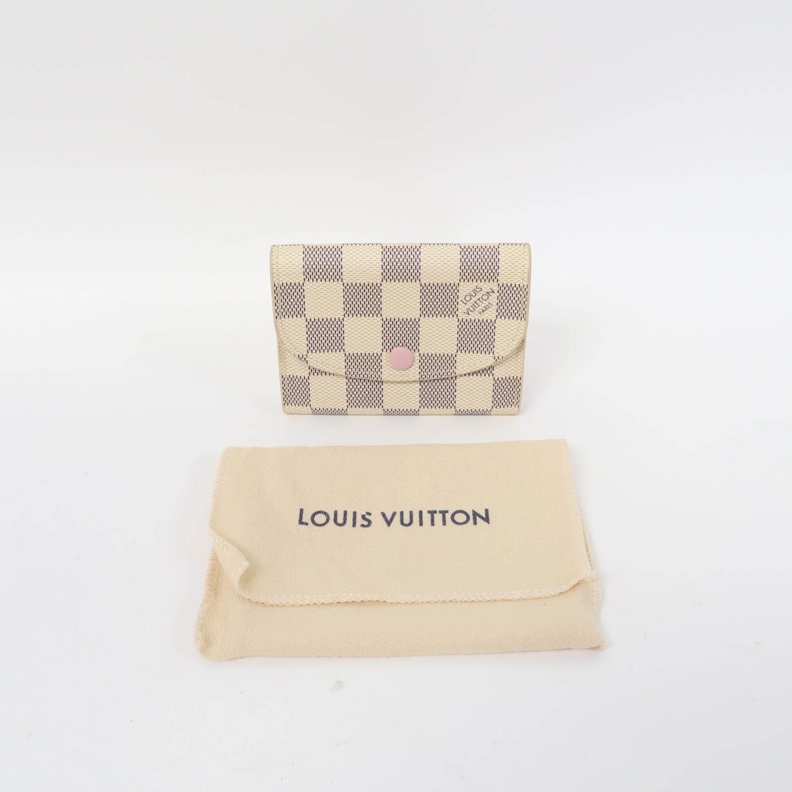 LOUIS VUITTON Damier Azur Rosalie Coin Purse金扣零錢包白色