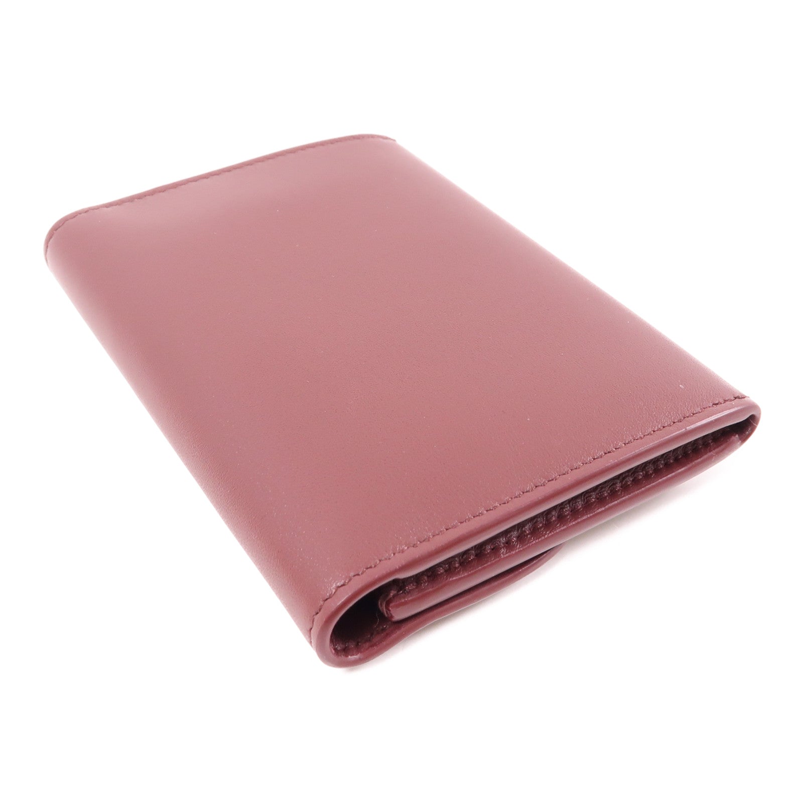 CARTIER 牛皮皮革Card Case金扣卡片套酒紅色