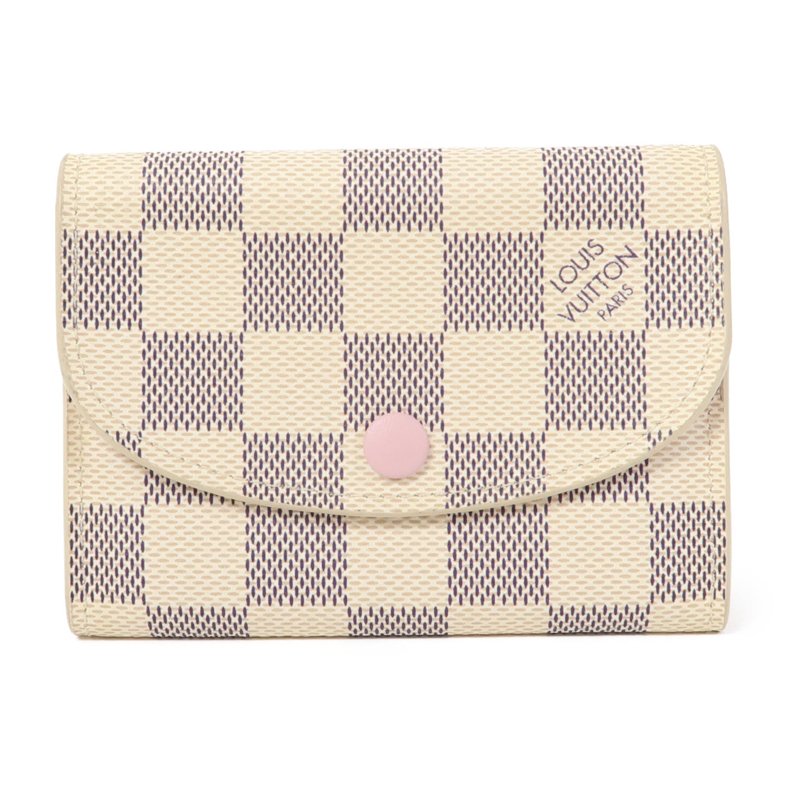 LOUIS VUITTON Damier Azur Rosalie Coin Purse金扣零錢包白色