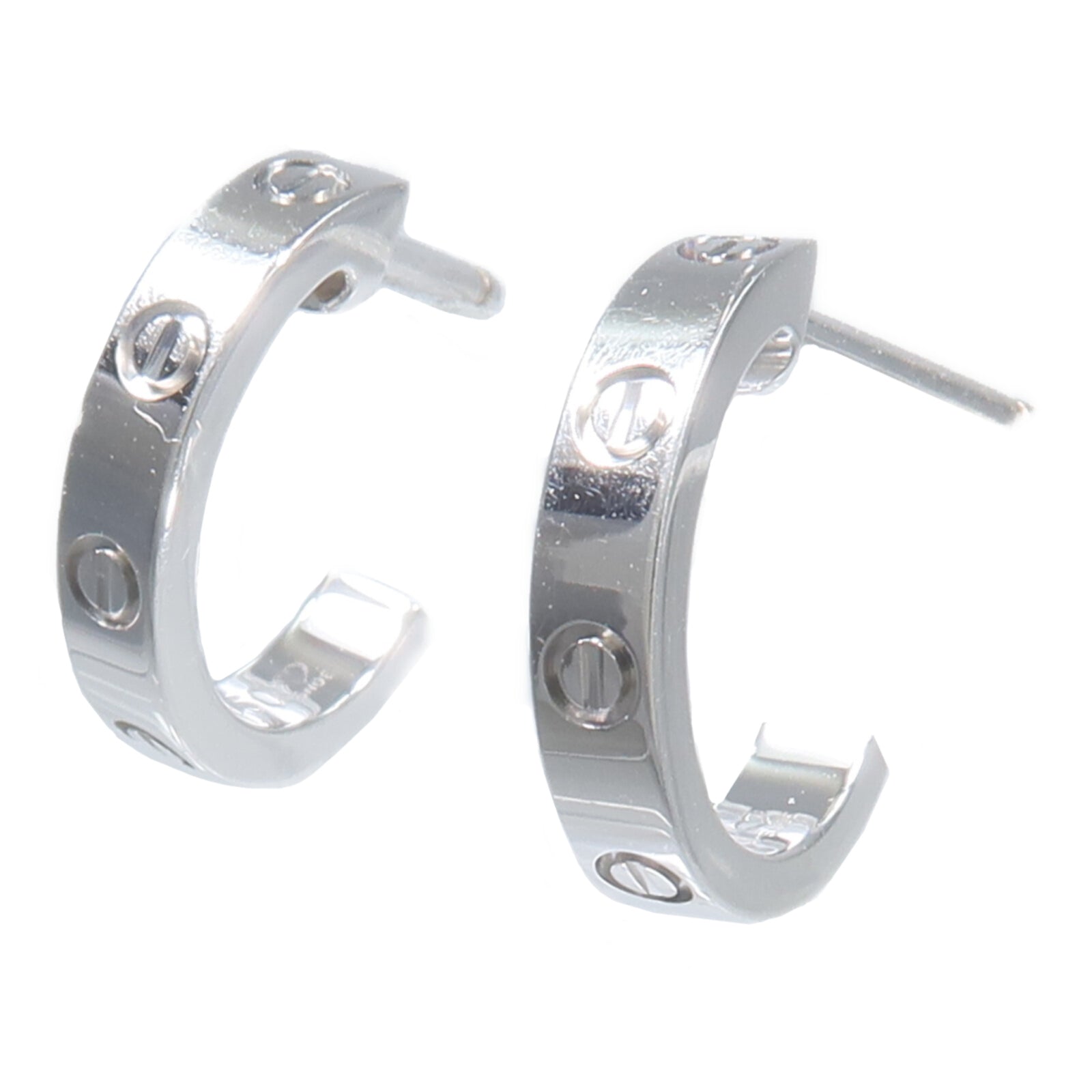 CARTIER 18K白金Love Half Hoop Earrings耳環