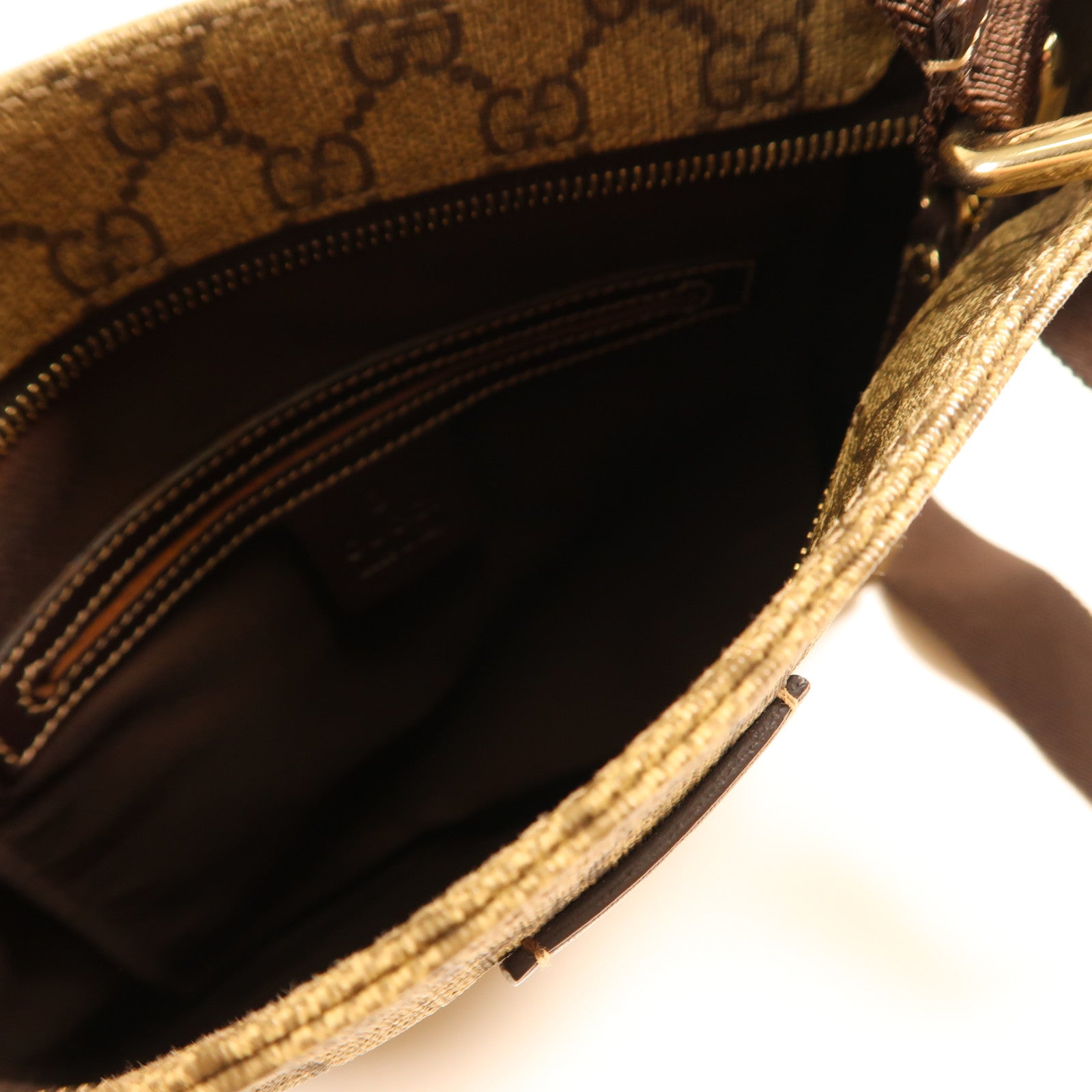 GUCCI 塗層帆布Shoulder Bag銀扣肩背袋