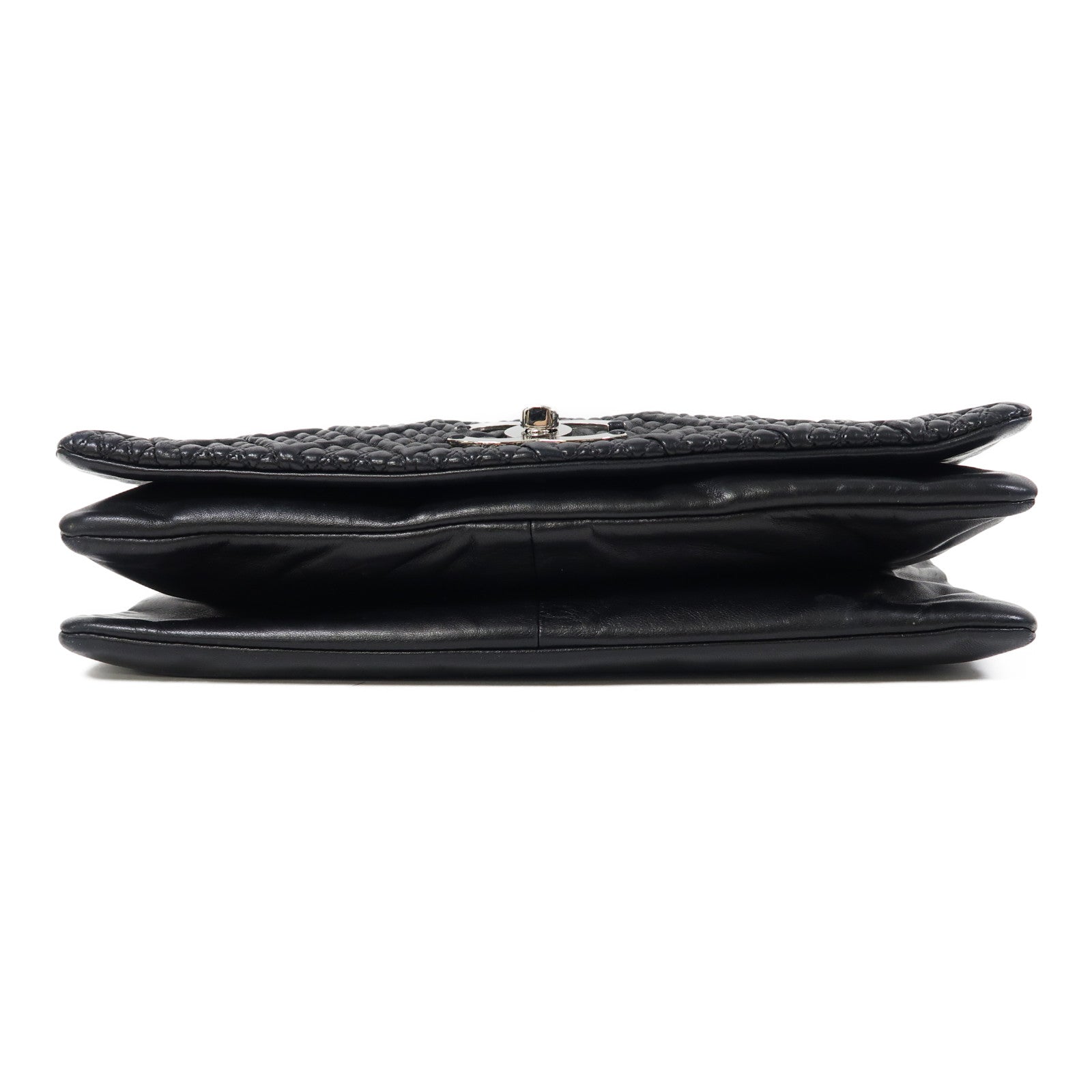 CHANEL 牛皮皮革Shoulder Bag銀扣鏈帶肩背袋黑色