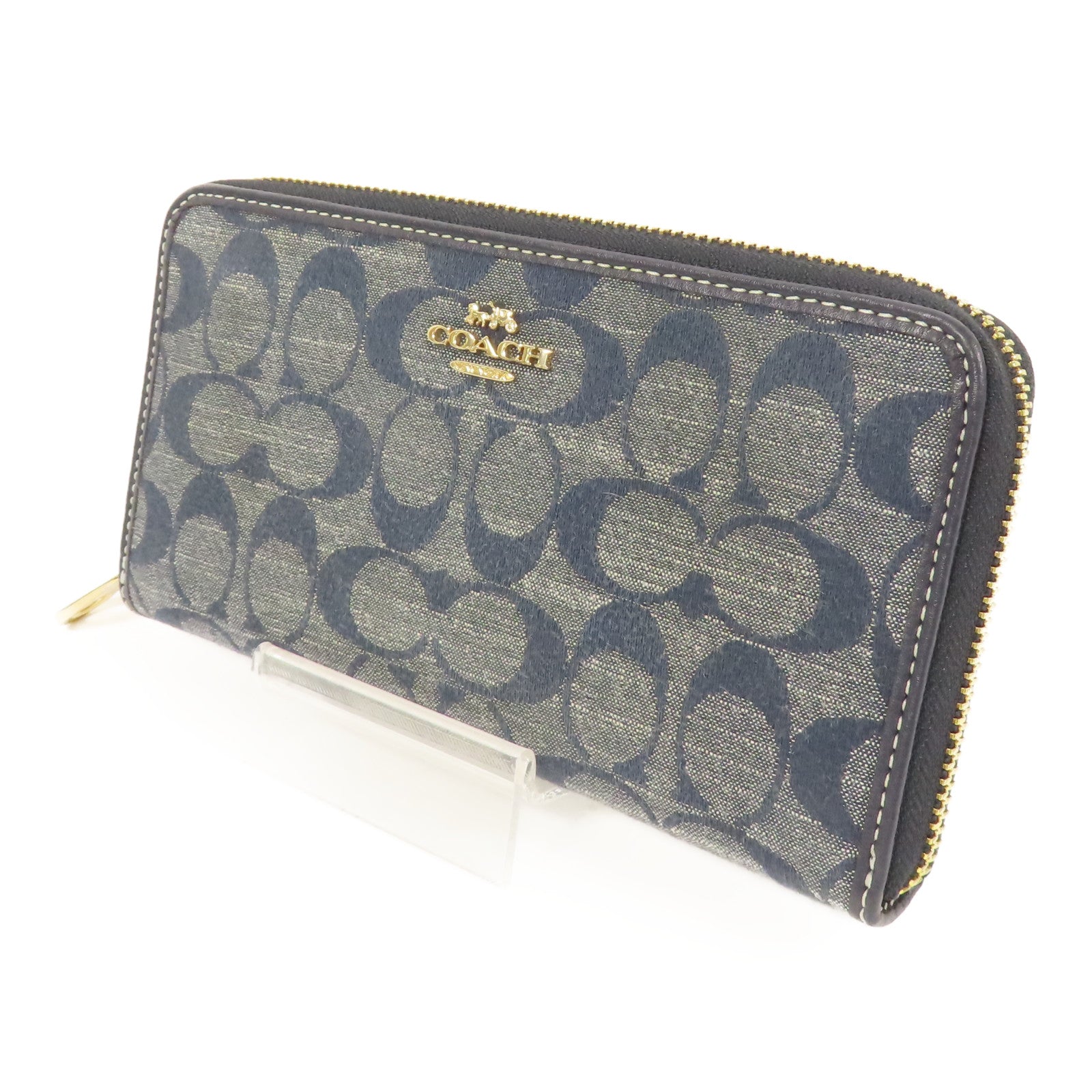 COACH Denim Long wallet 金扣長錢包