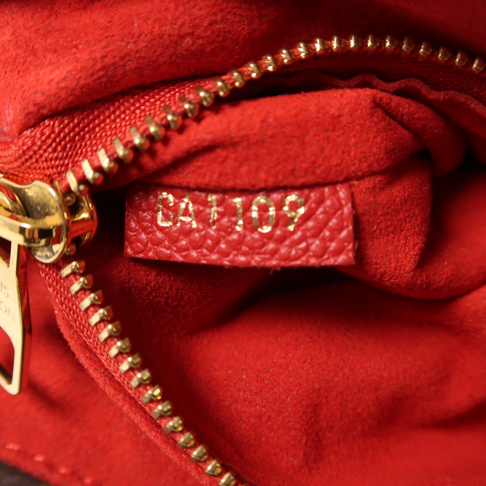 LOUIS VUITTON Monogram Saint Placide金扣鏈帶肩背袋啡色/紅色