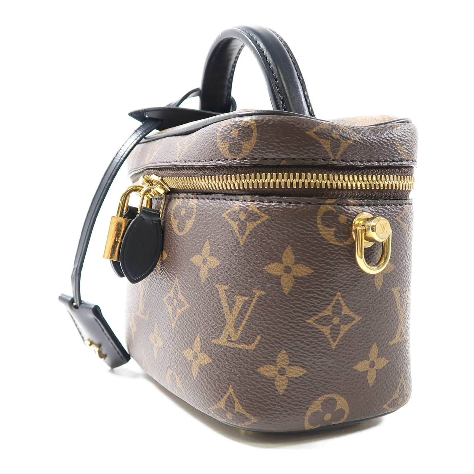 LOUIS VUITTON Monogram Reverse Vanity NV PM金扣手挽肩背兩用袋啡色