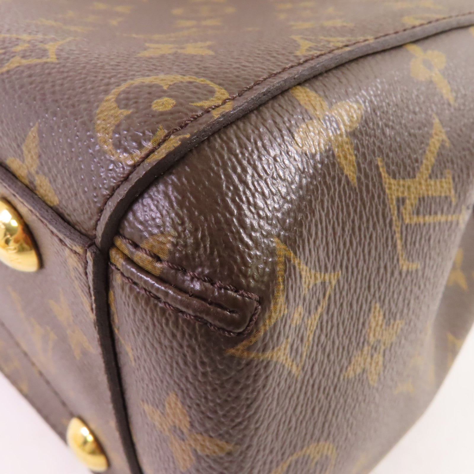 LOUIS VUITTON Monogram Montaigne BB金扣手挽肩背兩用袋啡色