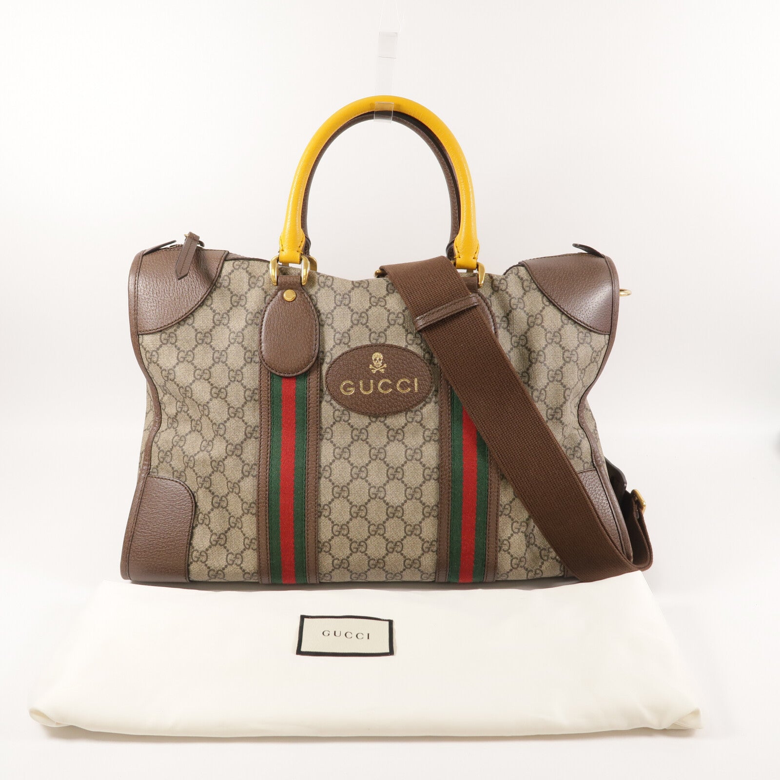 GUCCI 塗層帆布GG Supreme Duffle Bag手挽肩背兩用袋