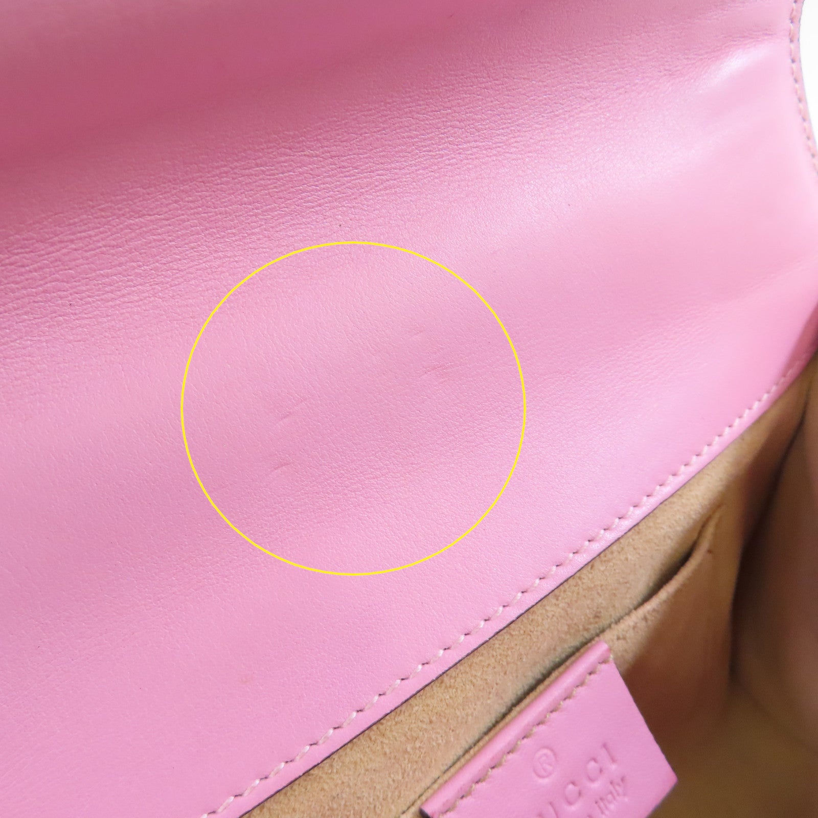 GUCCI GHW GG Supreme Padlock Small Shoulder Bag Coated Canvas 409487 Brown Pink