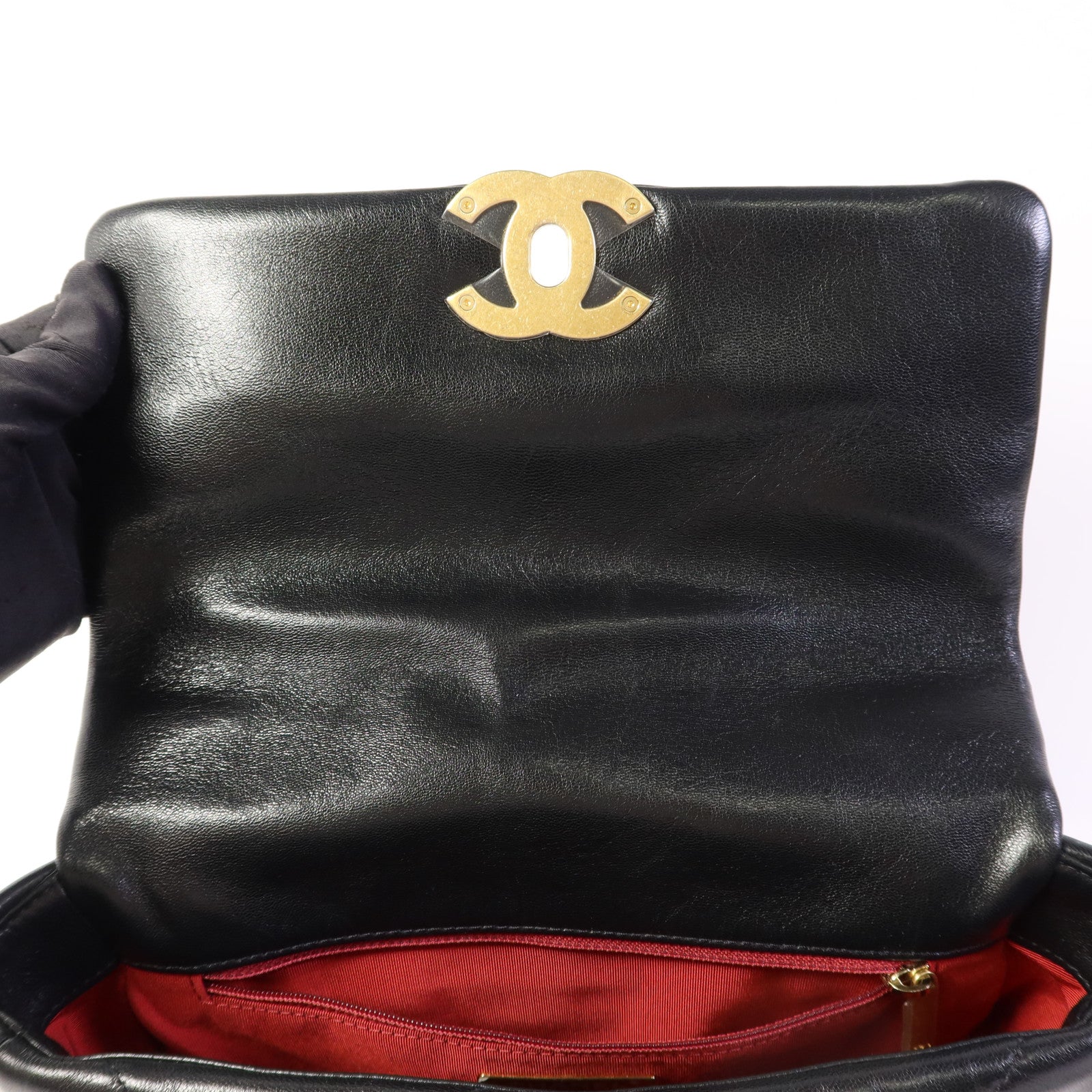 CHANEL 羊皮皮革C19 Small手挽肩背兩用袋