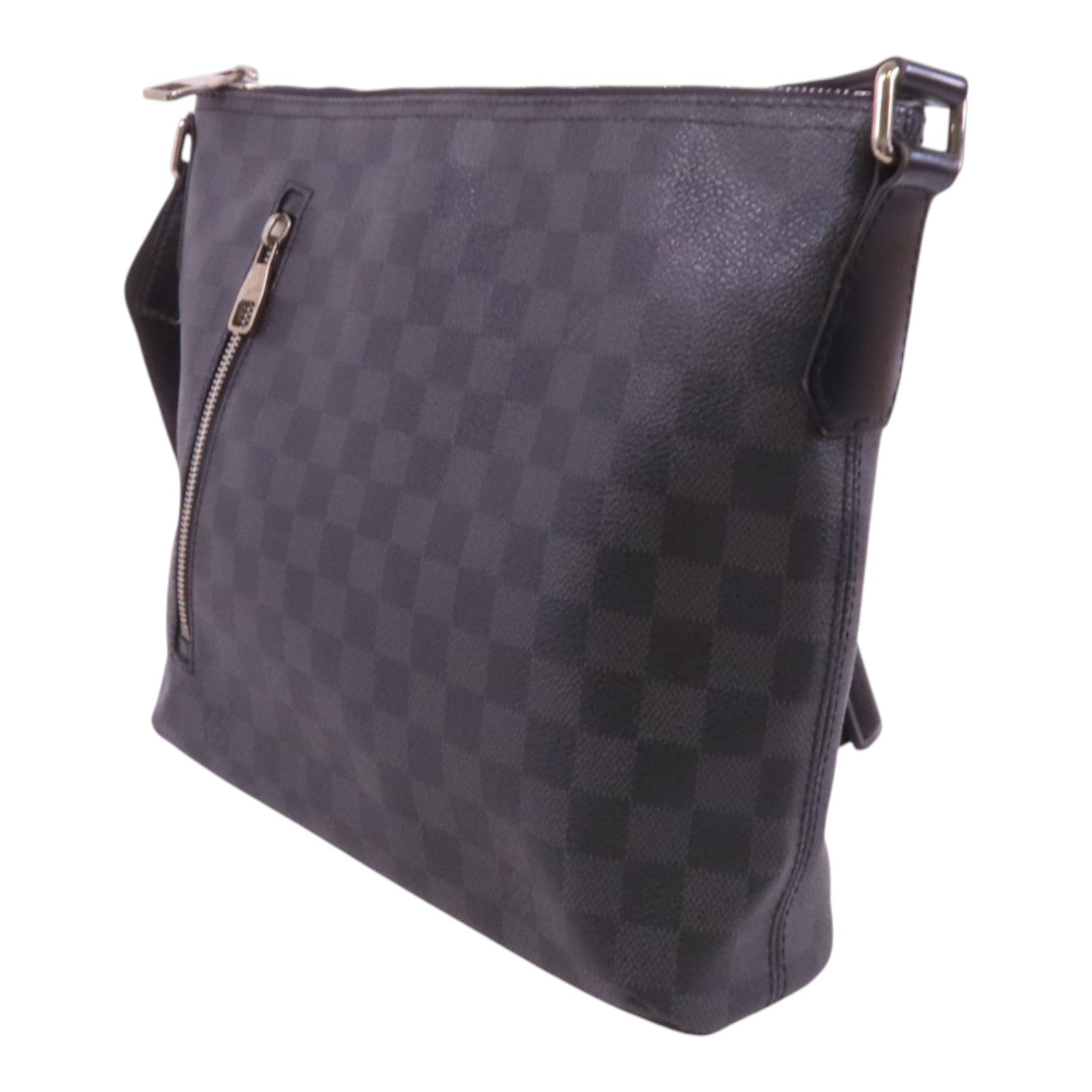 LOUIS VUITTON Damier Mick PM銀扣肩背袋