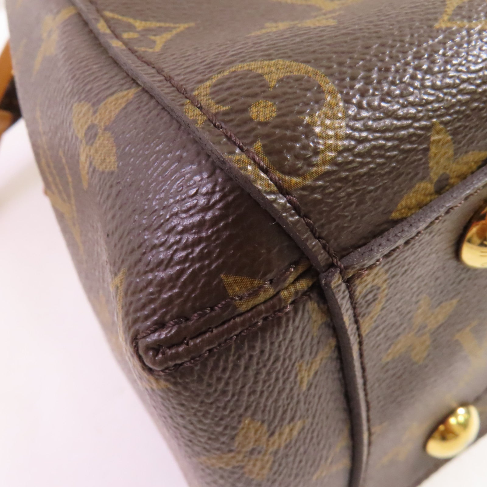 LOUIS VUITTON Monogram Montaigne BB金扣手挽肩背兩用袋啡色