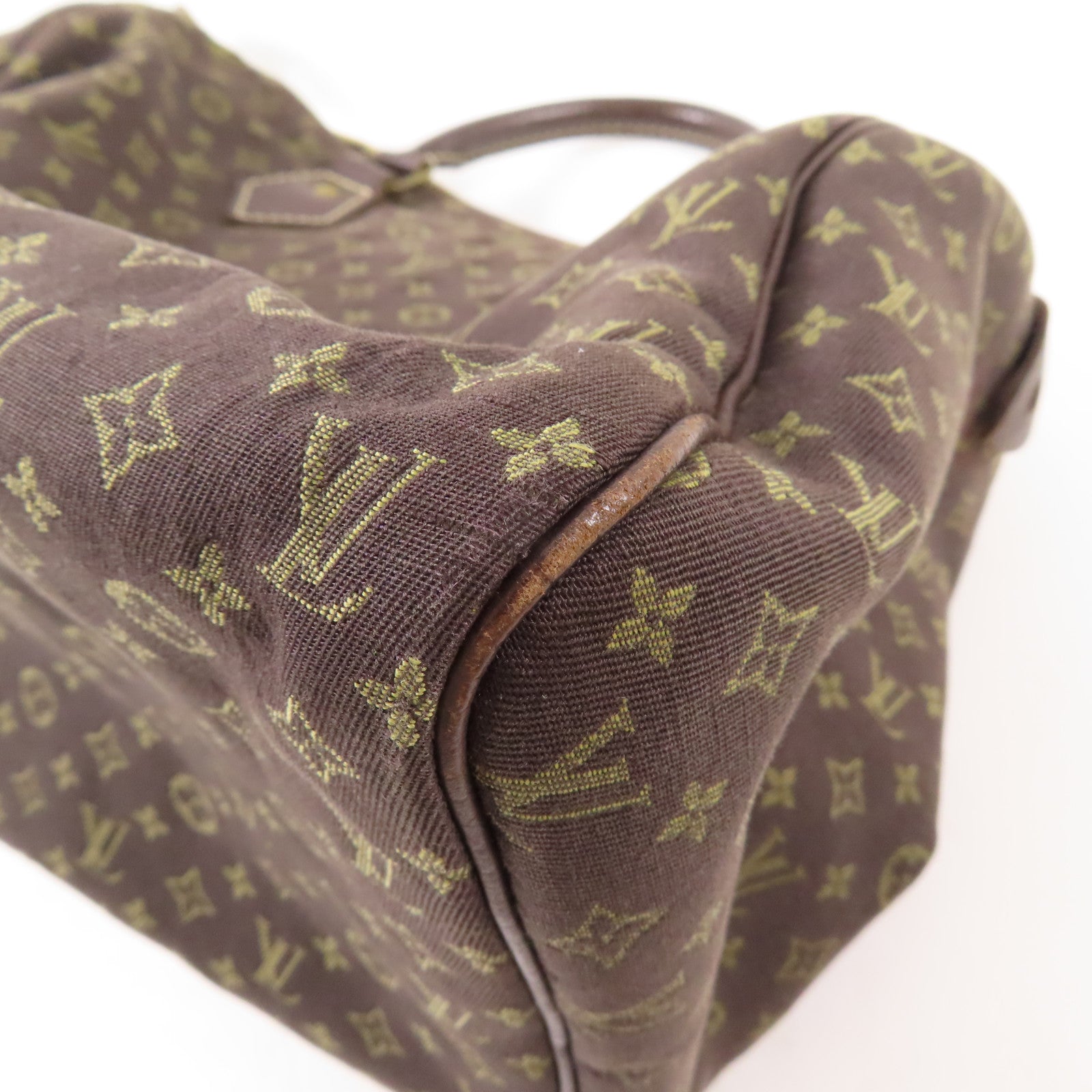 LOUIS VUITTON Monogram Mini Lin Speedy 30金扣手挽袋
