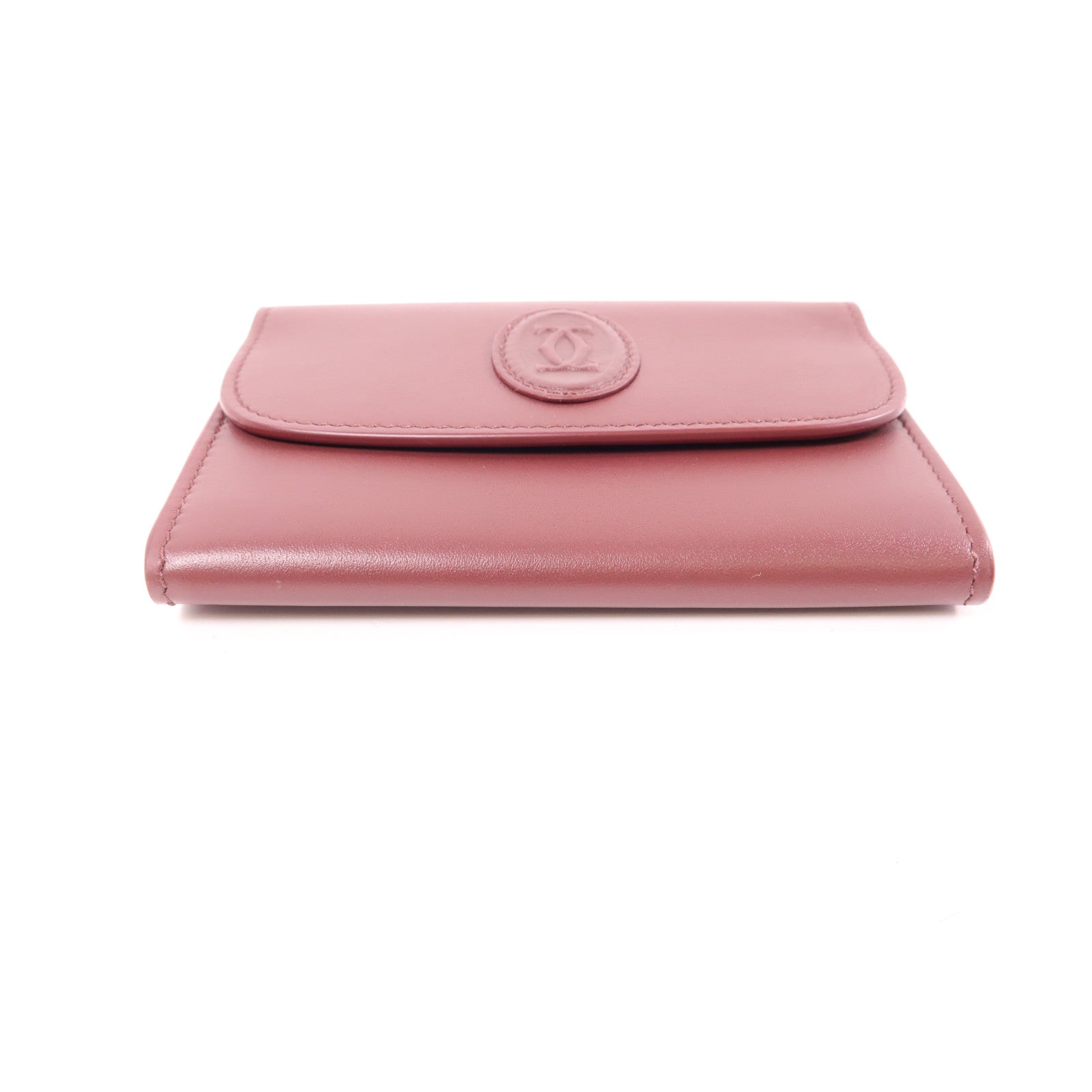 CARTIER 牛皮皮革Card Case金扣卡片套酒紅色