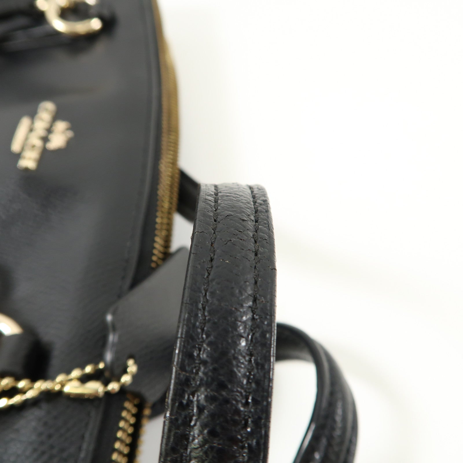 COACH 牛皮皮革Shoulder Bag金扣肩背袋黑色