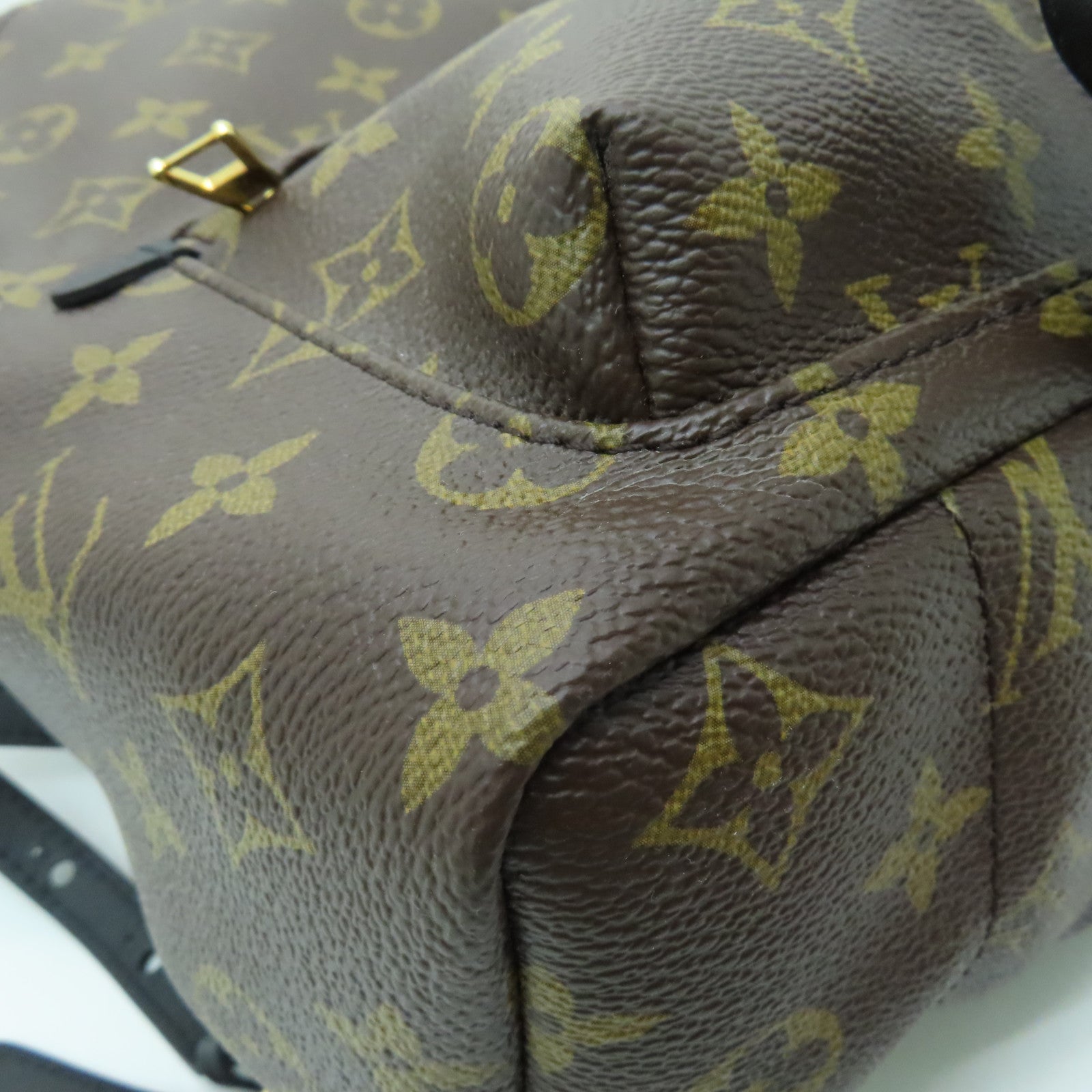 LOUIS VUITTON Monogram Plam Springs PM Backpack Brown with Gold Buckle