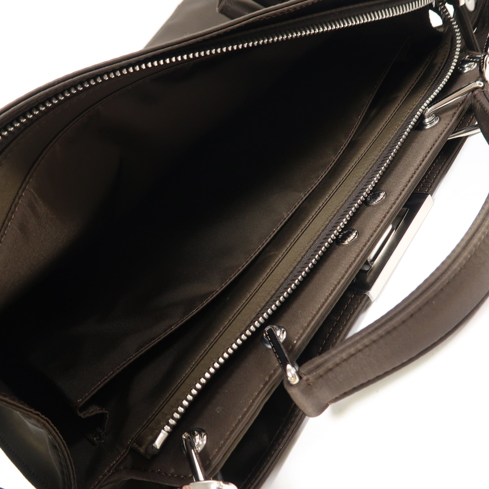 FENDI 尼龍Peekaboo銀扣手挽肩背兩用袋