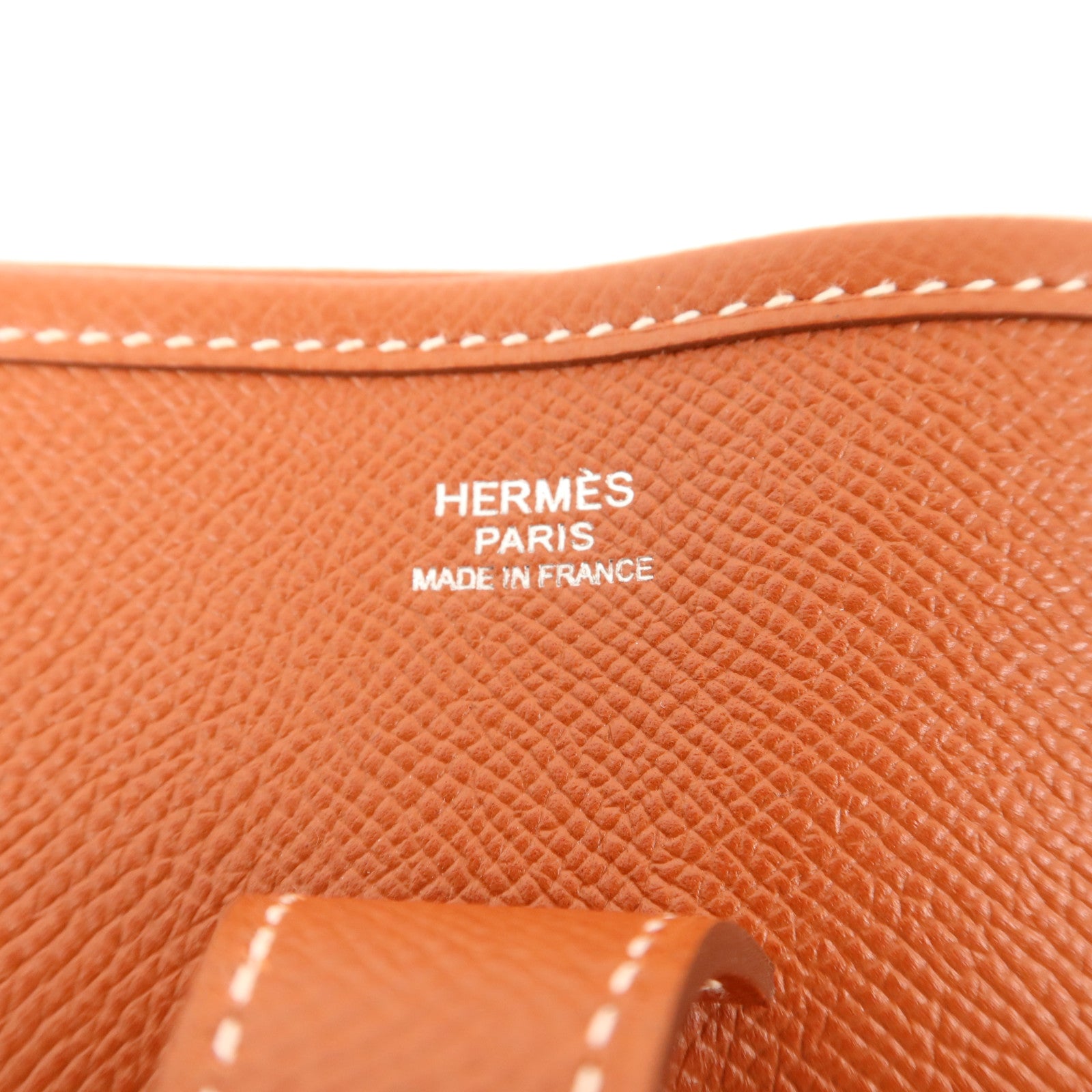 HERMES Epsom皮革Evelyne PM銀扣肩背袋Brique