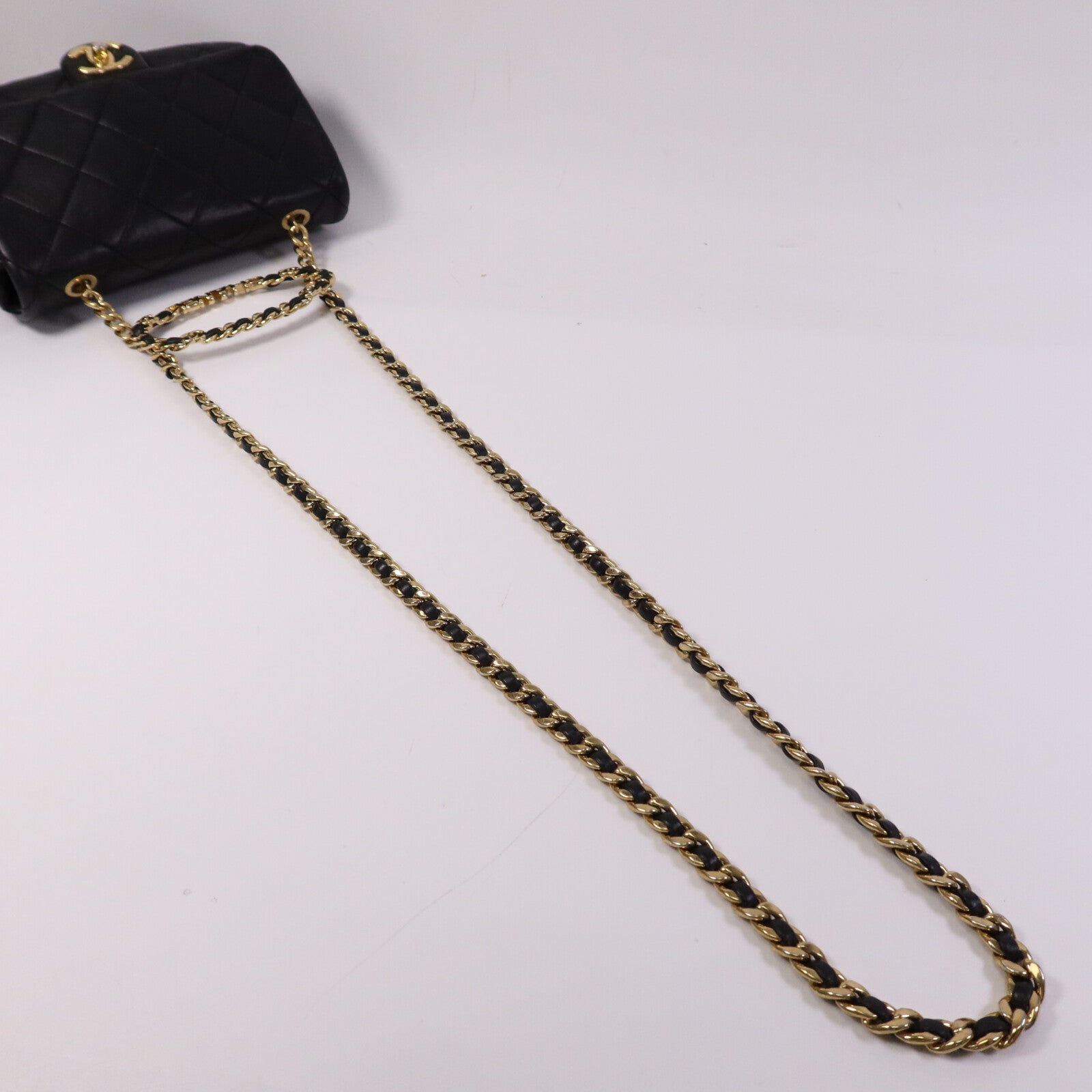 CHANEL 牛皮皮革Chain Shoulder Bag金扣手挽肩背兩用袋