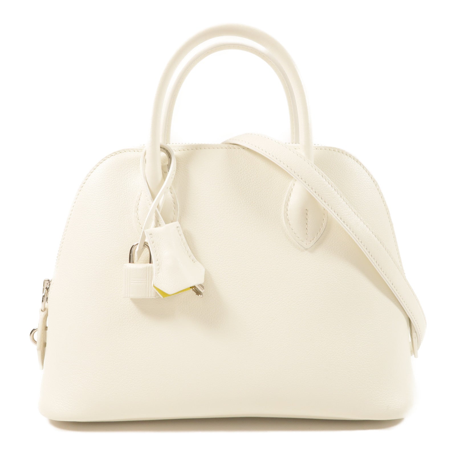 HERMES Evercolor皮革Bolide 1923手挽肩背兩用袋Blanc/Lime
