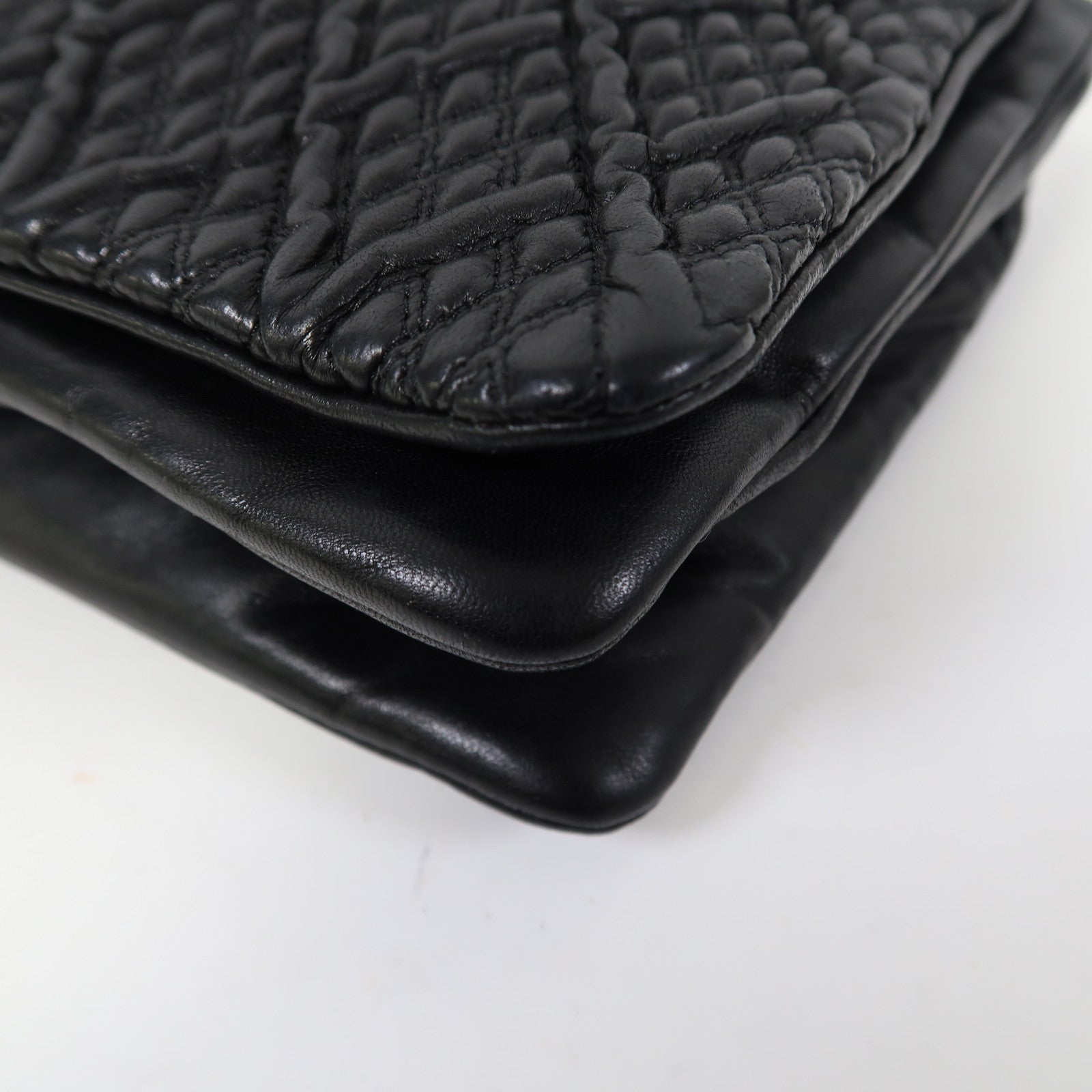 CHANEL 牛皮皮革Shoulder Bag銀扣鏈帶肩背袋黑色