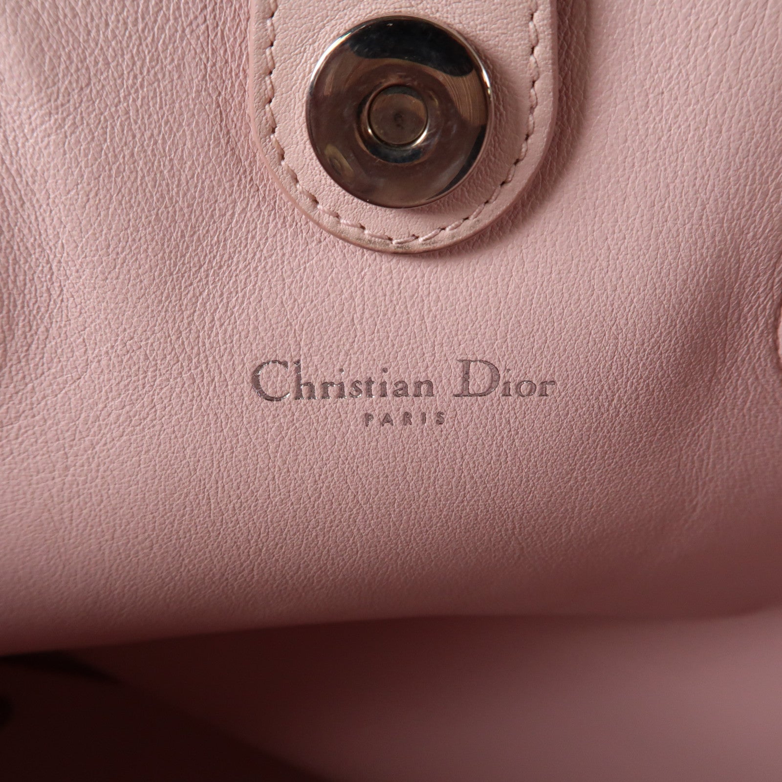 Dior 牛皮皮革Dior Addict Tote銀扣手挽袋黑色/粉紅色