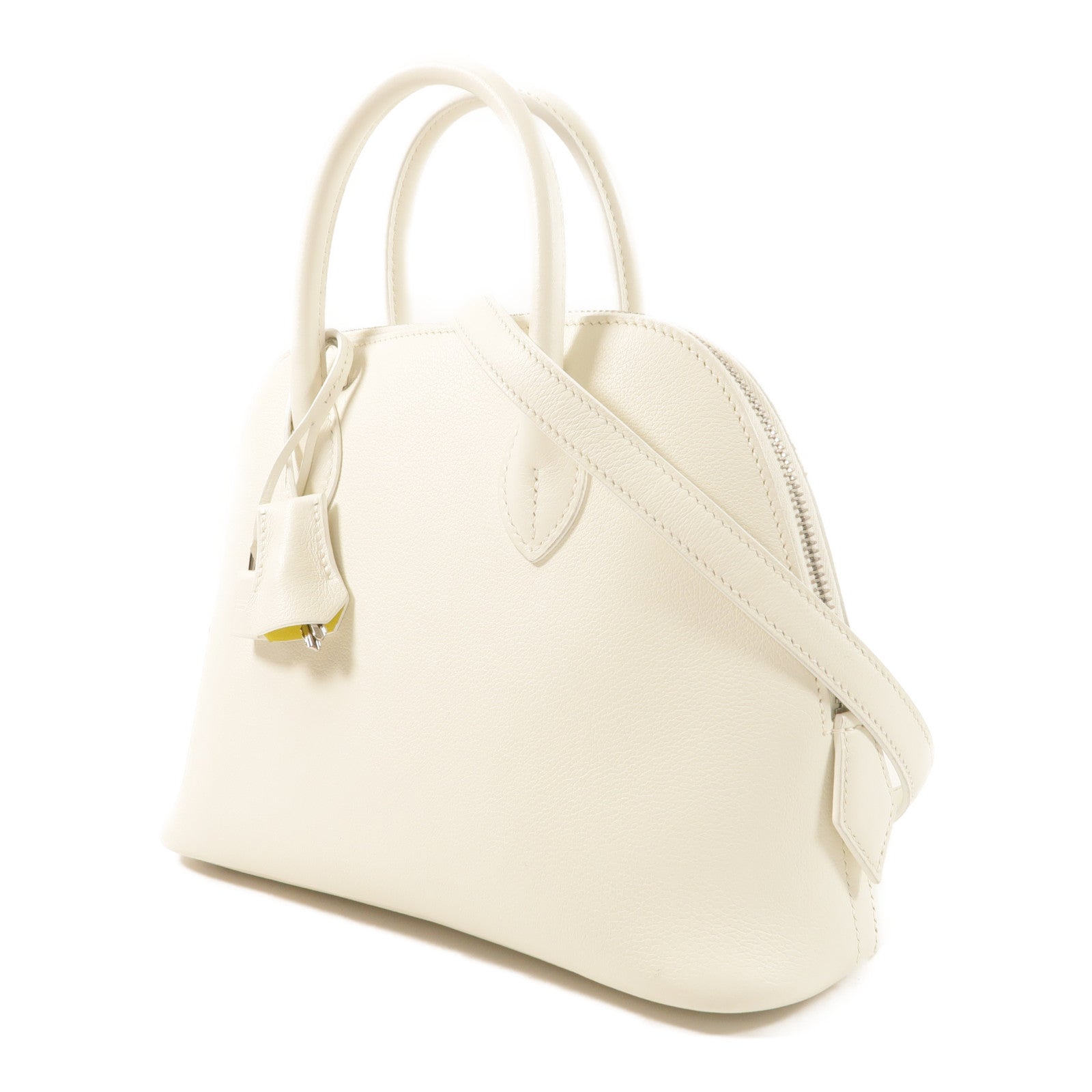 HERMES Evercolor皮革Bolide 1923手挽肩背兩用袋Blanc/Lime