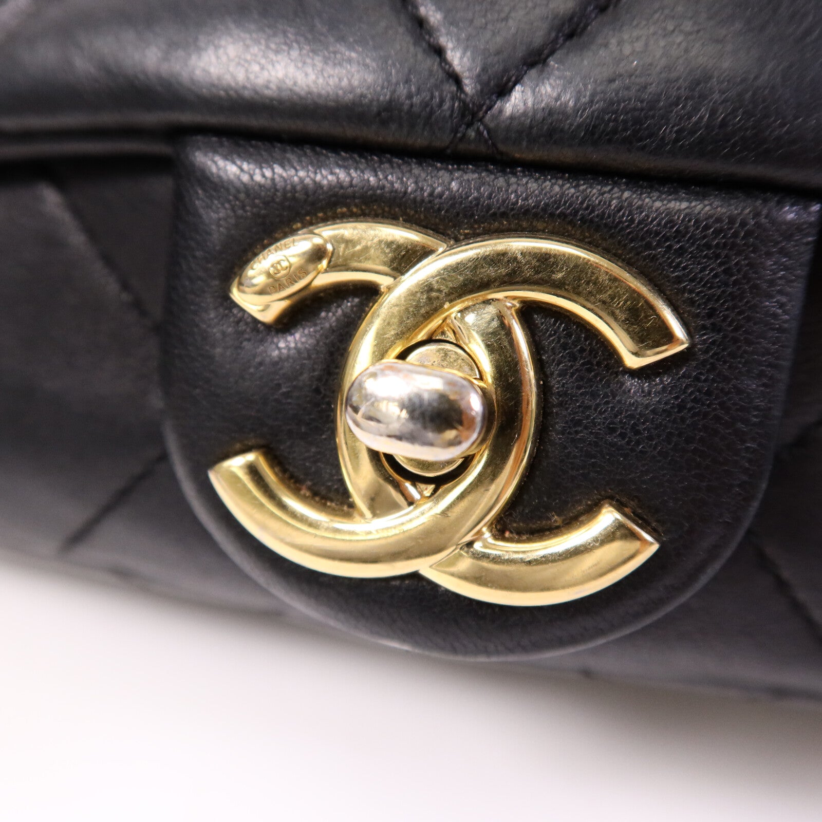CHANEL 牛皮皮革Chain Shoulder Bag金扣手挽肩背兩用袋