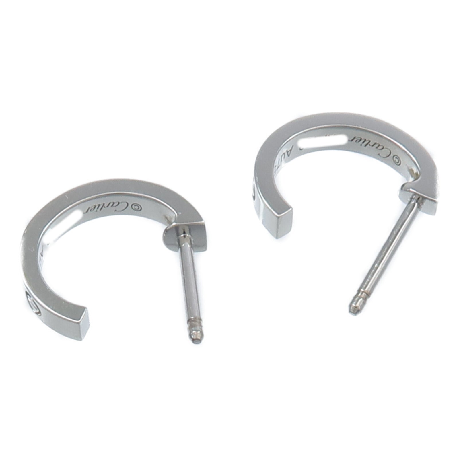 CARTIER 18K白金Love Half Hoop Earrings耳環