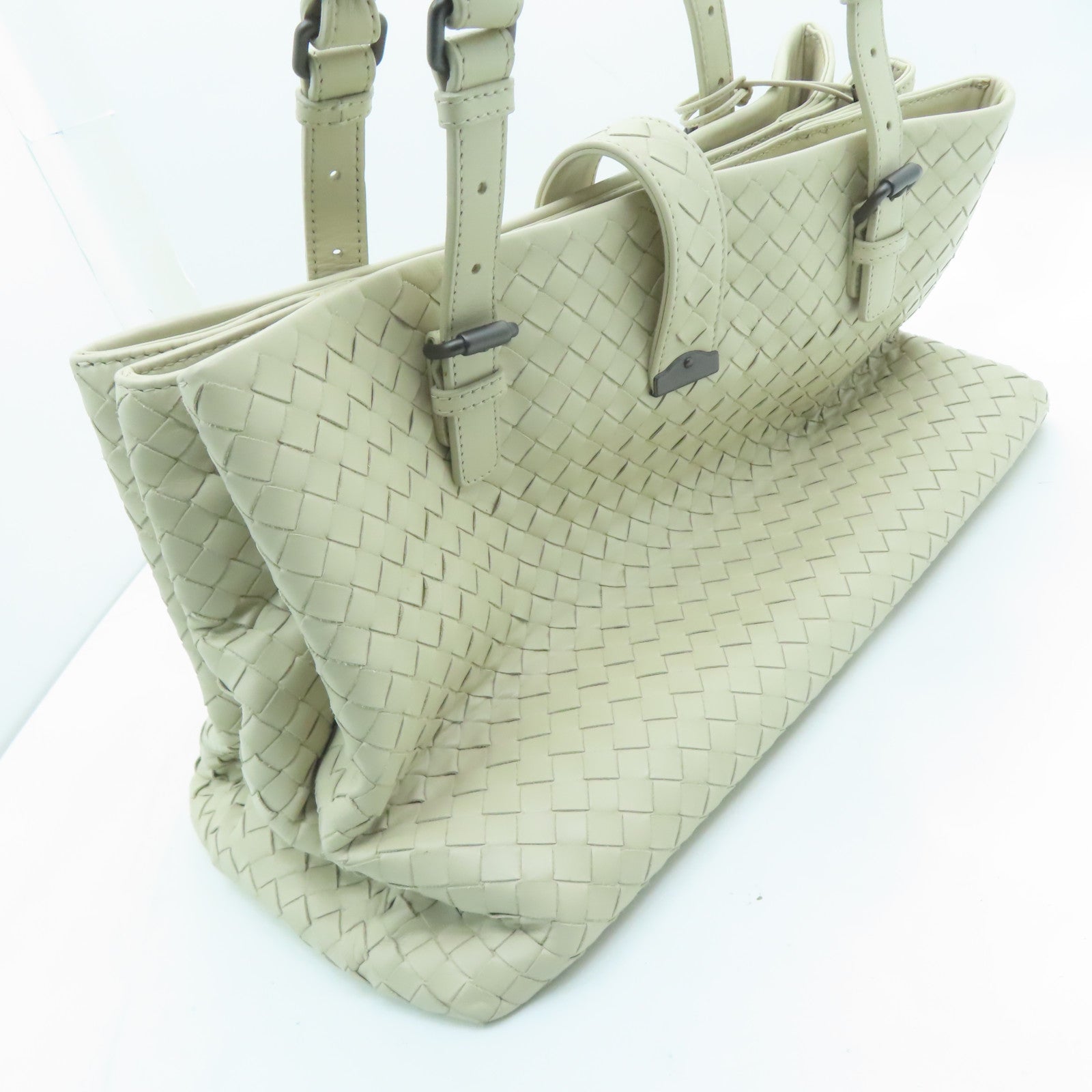 BOTTEGA VENETA Textured Leather Shoulder Bag Beige