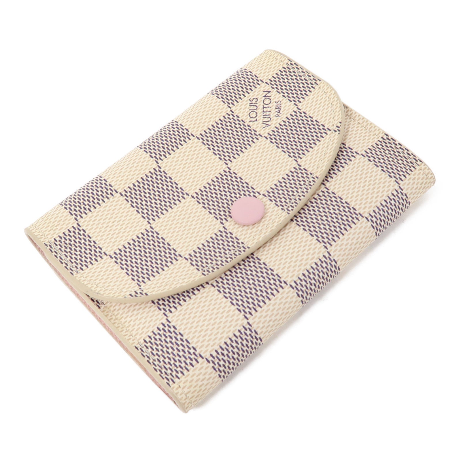 LOUIS VUITTON Damier Azur Rosalie Coin Purse金扣零錢包白色