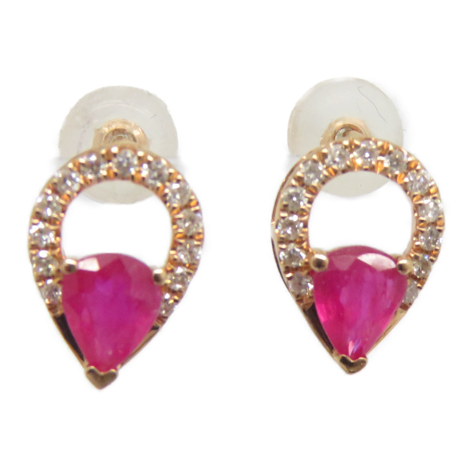 JEWELRY 【激減優惠】18K玫瑰金Ruby Diamond Earrings 0.65ct紅寶石/0.23ct鑽石耳環