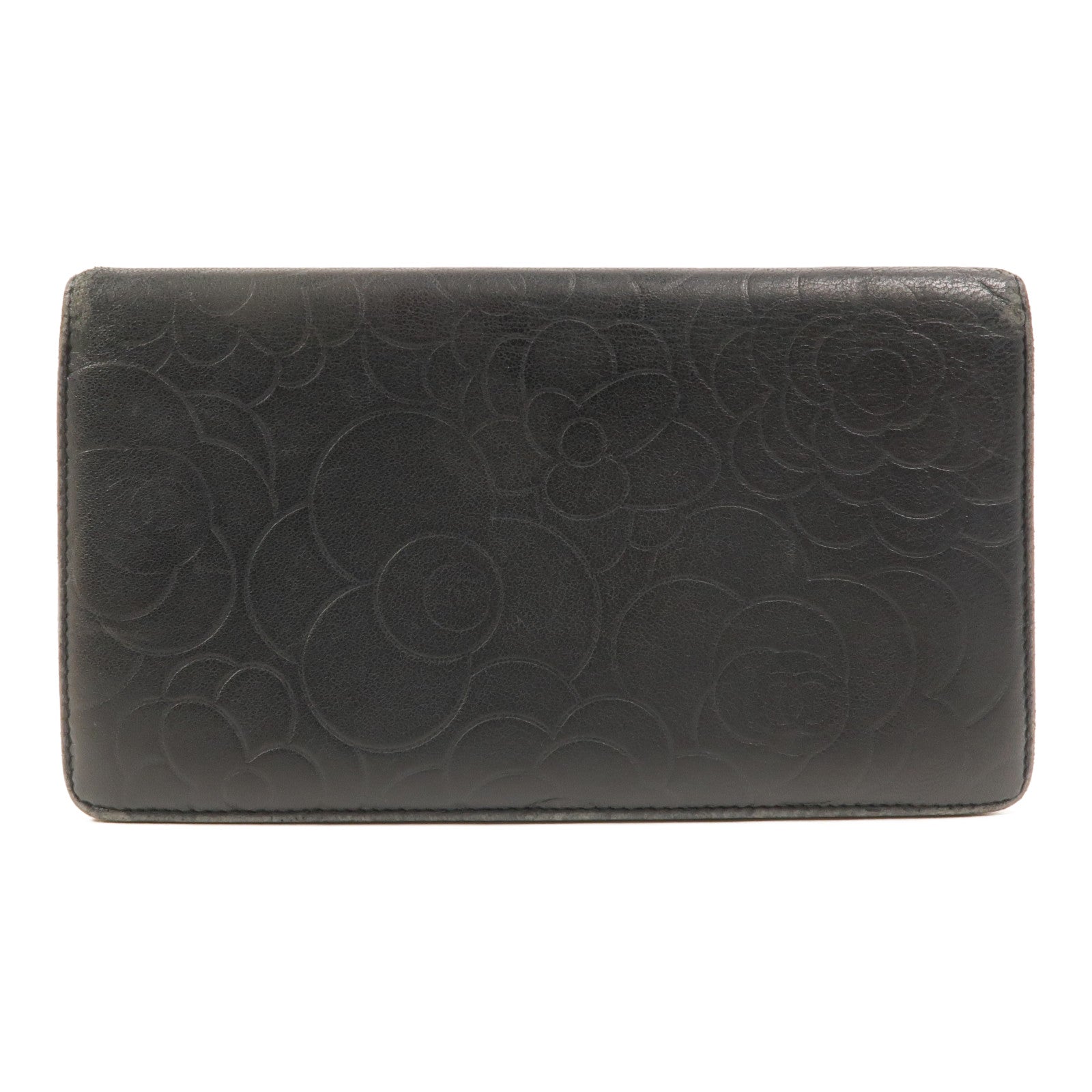 CHANEL 【激減優惠】羊皮皮革Camellia Embossed Long Wallet長錢包