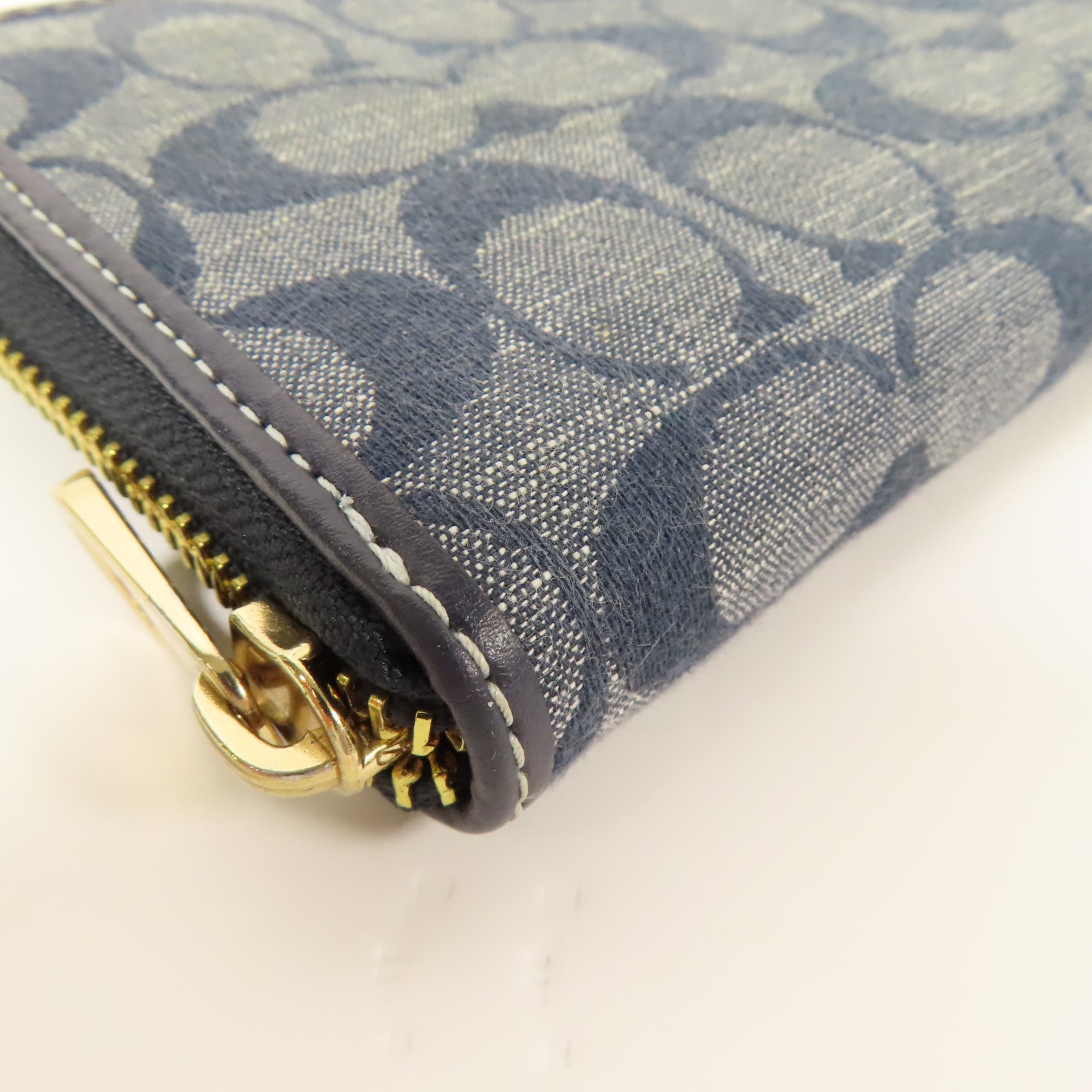 COACH Denim Long wallet 金扣長錢包