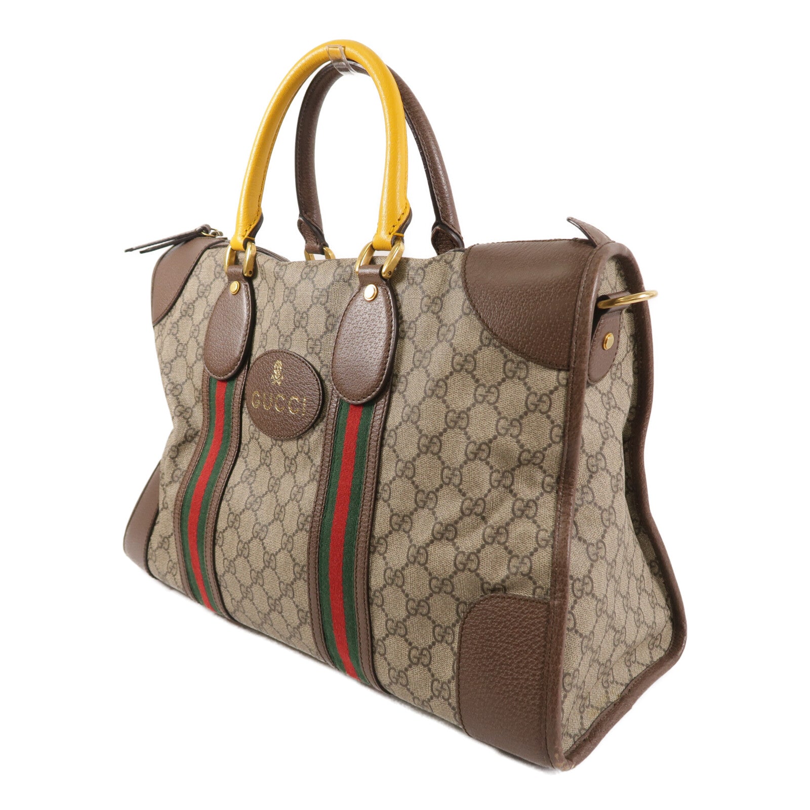 GUCCI 塗層帆布GG Supreme Duffle Bag手挽肩背兩用袋