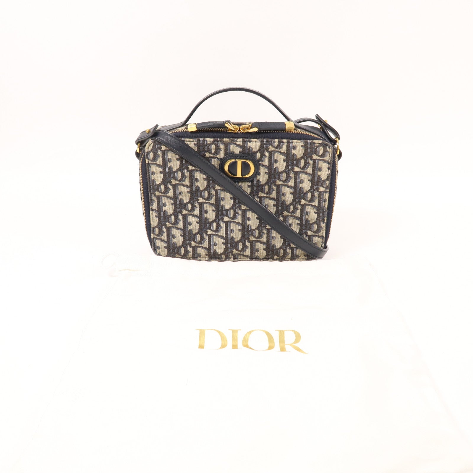 Dior 帆布30 Montaigne金扣手挽肩背兩用袋