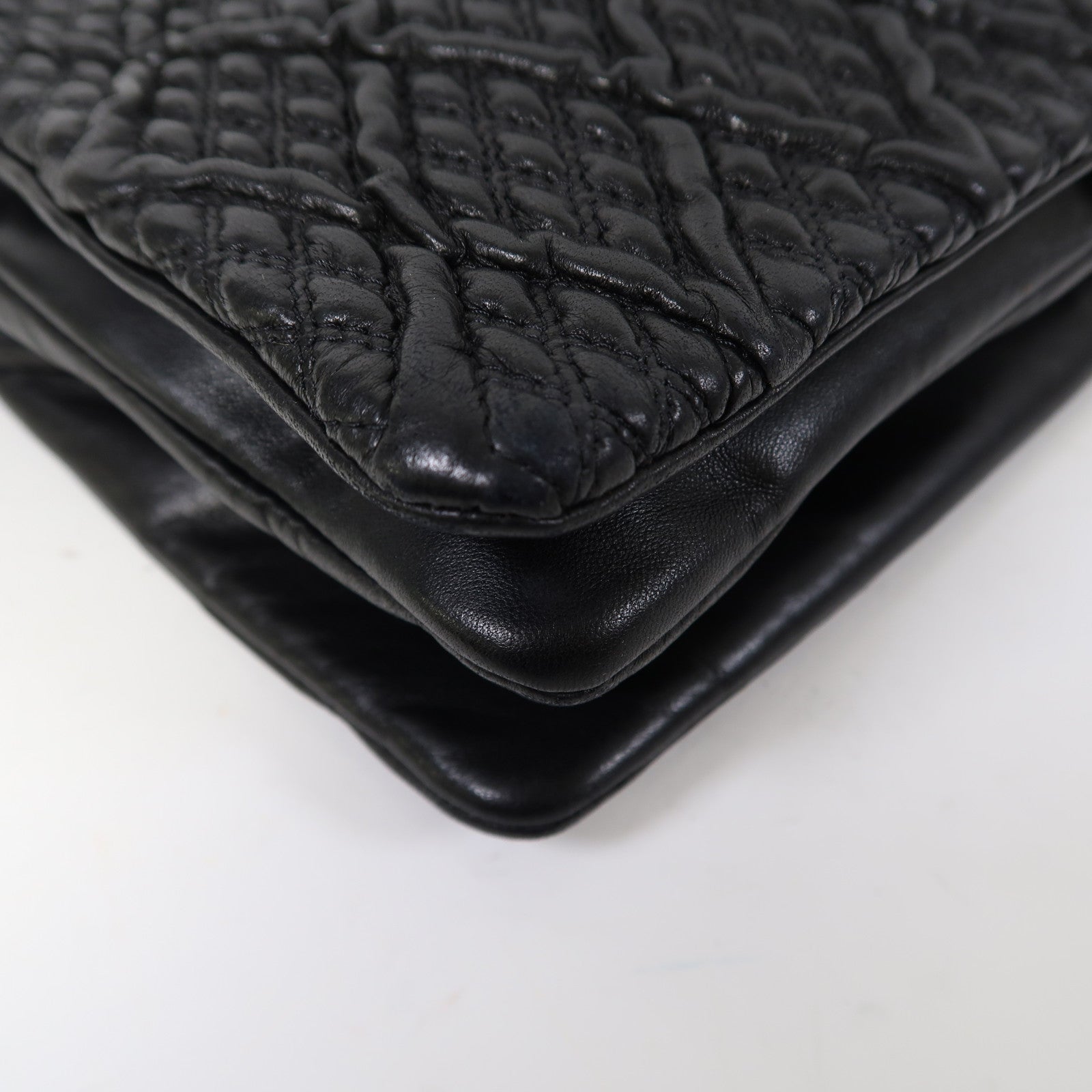 CHANEL 牛皮皮革Shoulder Bag銀扣鏈帶肩背袋黑色