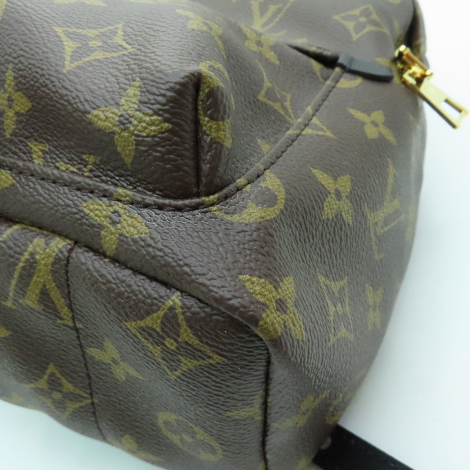 LOUIS VUITTON Monogram Plam Springs PM Backpack Brown with Gold Buckle