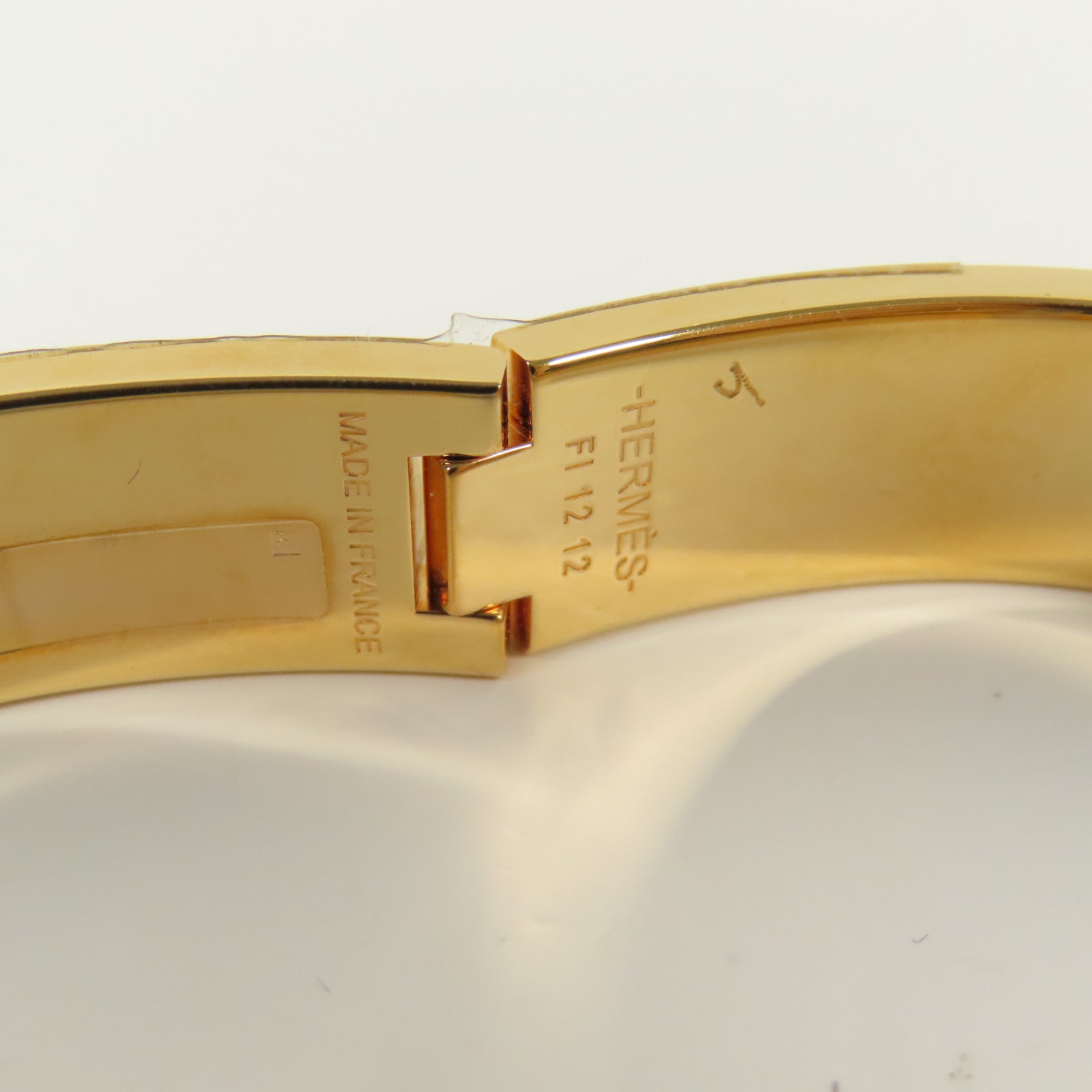 HERMES 金屬Clic H Bracelet手鐲Jaune Poussin