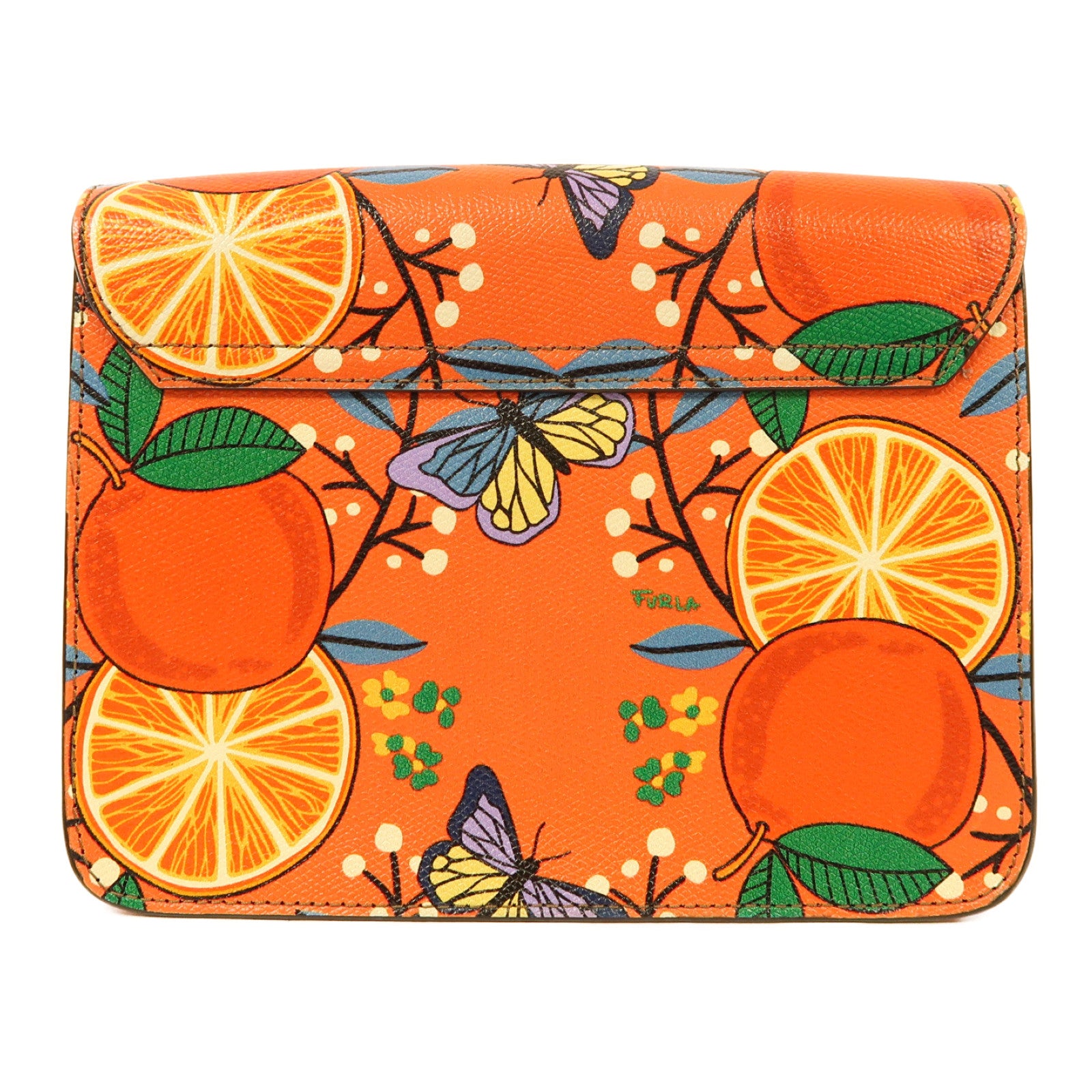 Furla 牛皮皮革Shoulder Bag金扣肩背袋紅色