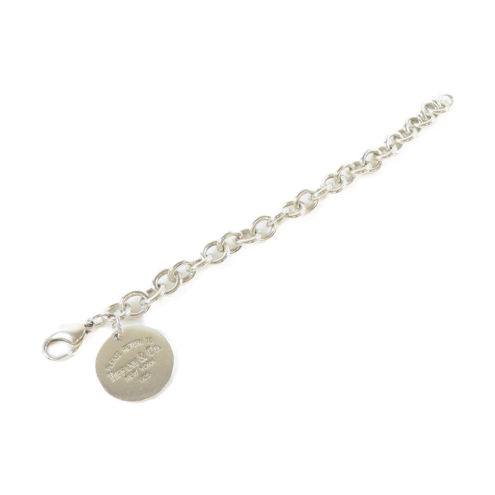 TIFFANY＆CO 925純銀Return to Tiffany Round Tag Bracelet手鏈#17cm