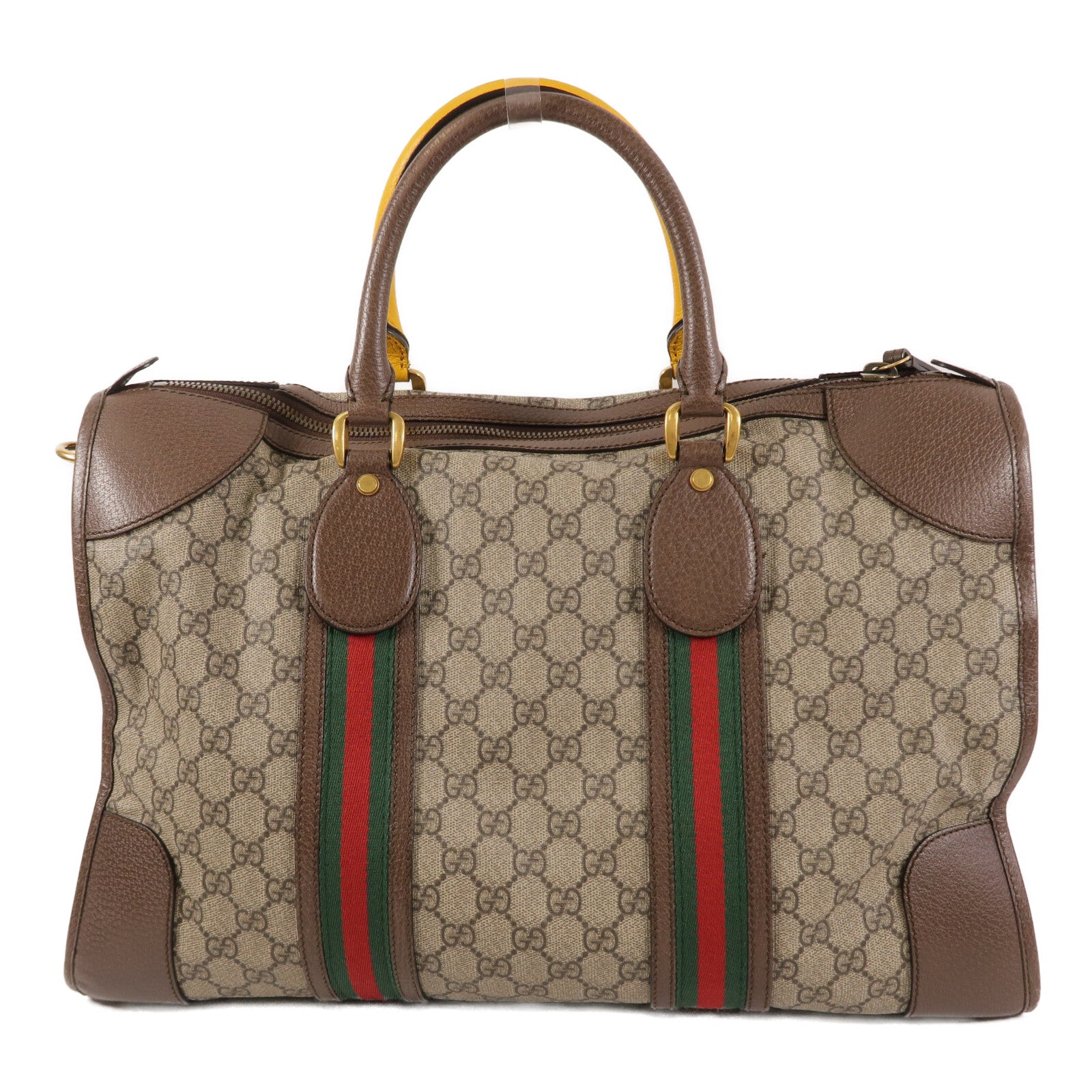 GUCCI 塗層帆布GG Supreme Duffle Bag手挽肩背兩用袋